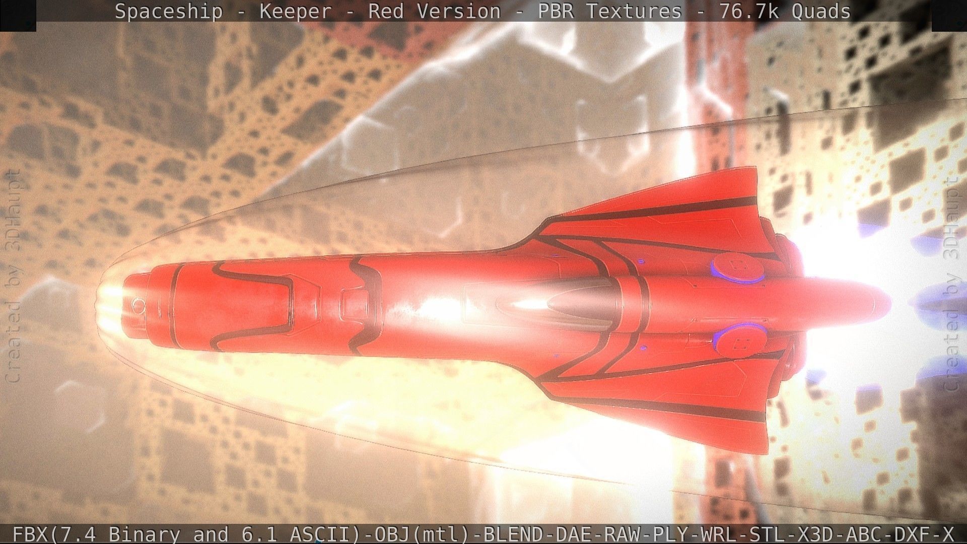 Spaceship - Keeper - Red Version 3D model_39