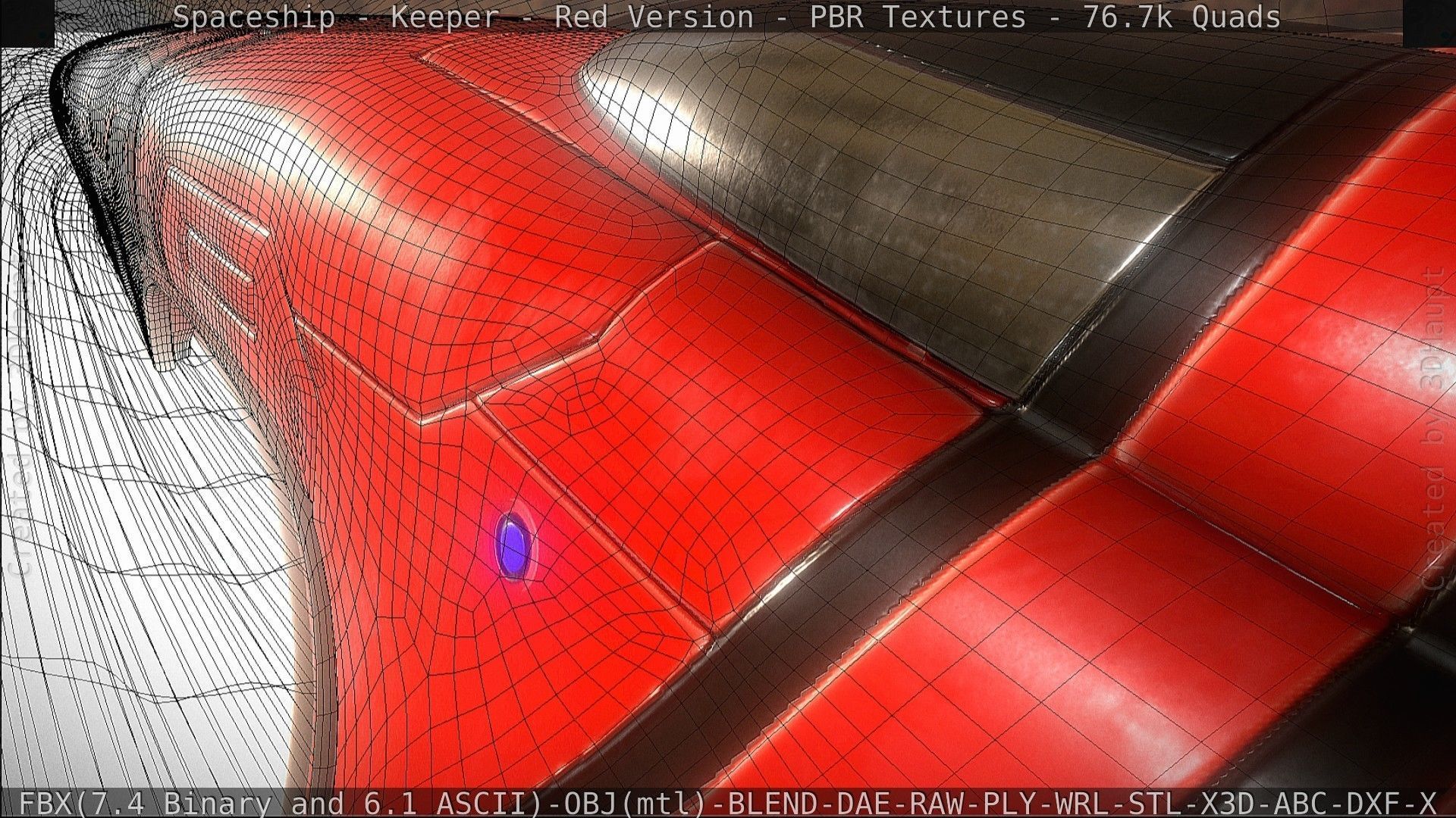 Spaceship - Keeper - Red Version 3D model_139