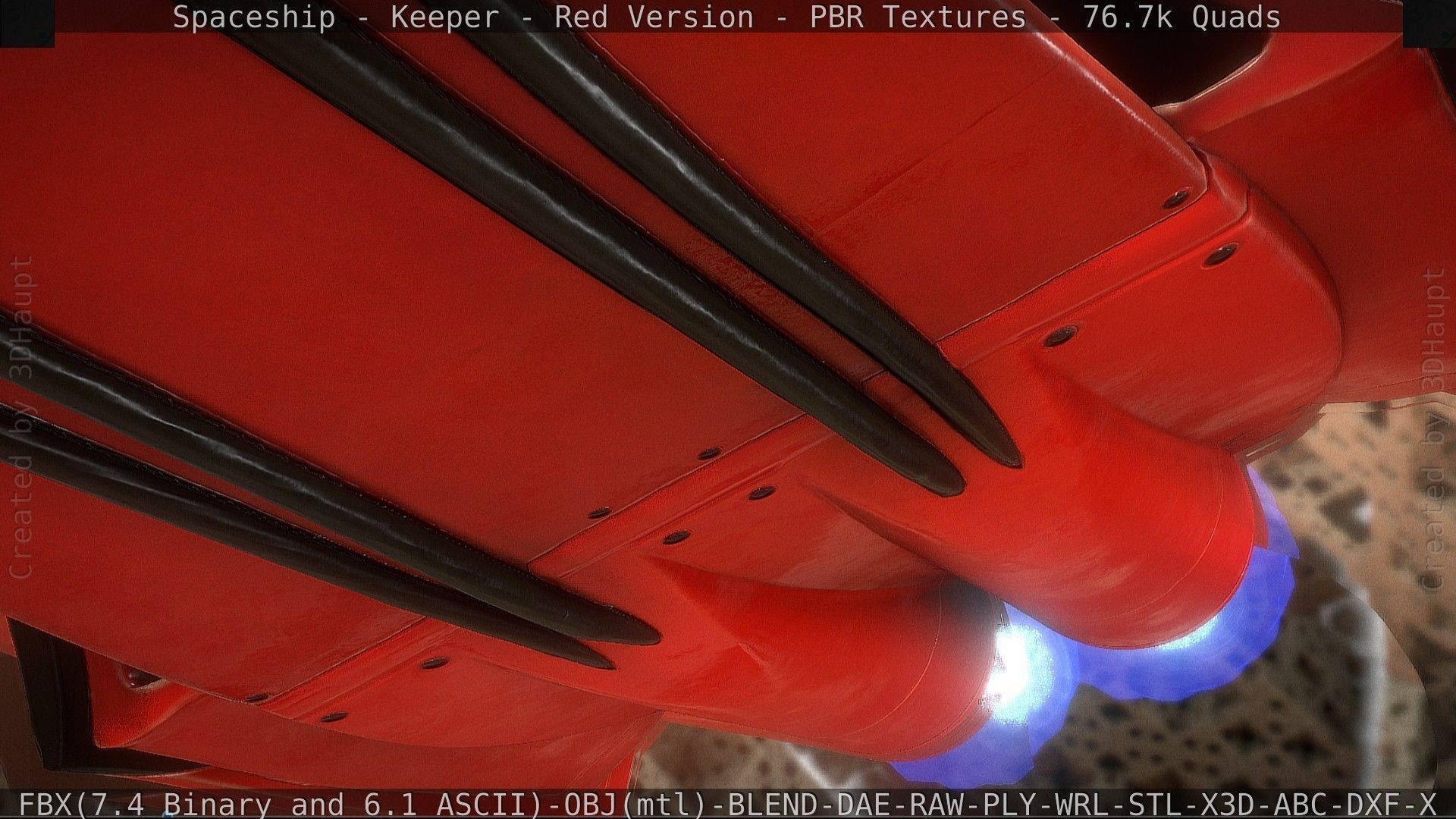 Spaceship - Keeper - Red Version 3D model_91