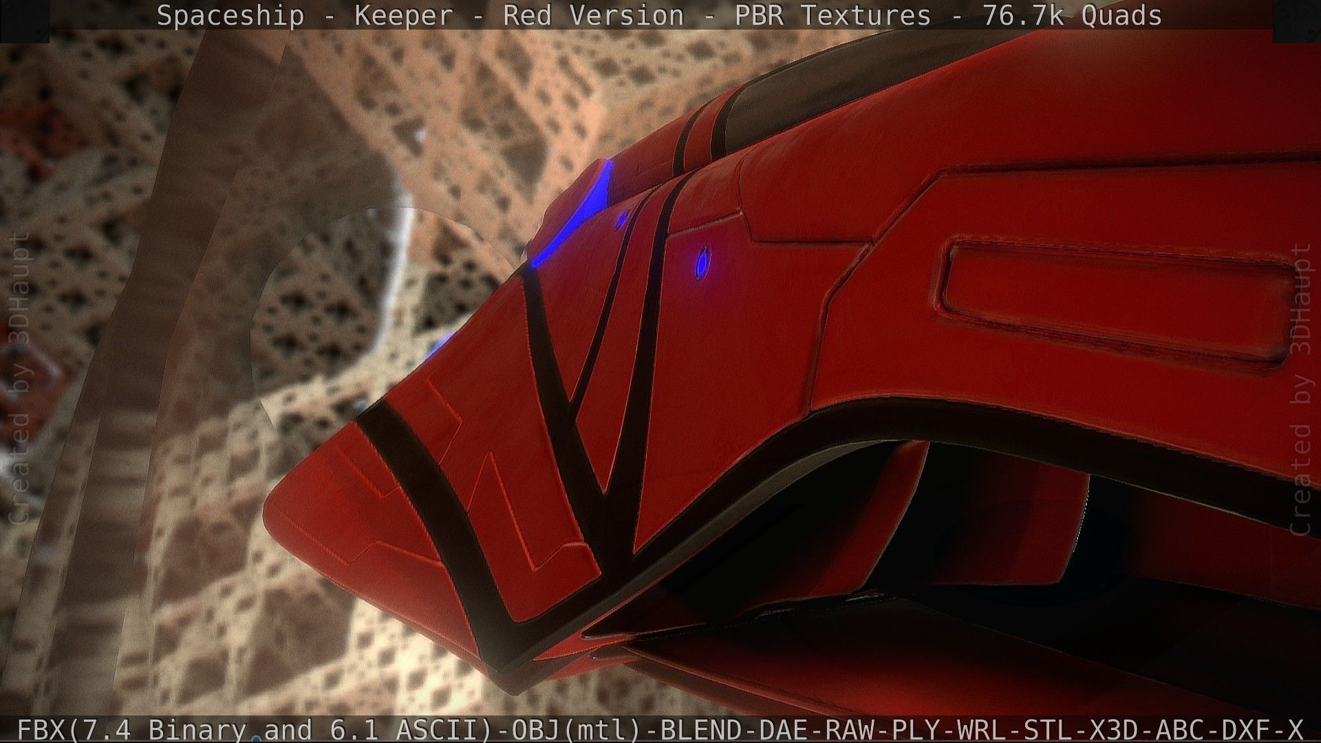 Spaceship - Keeper - Red Version 3D model_92