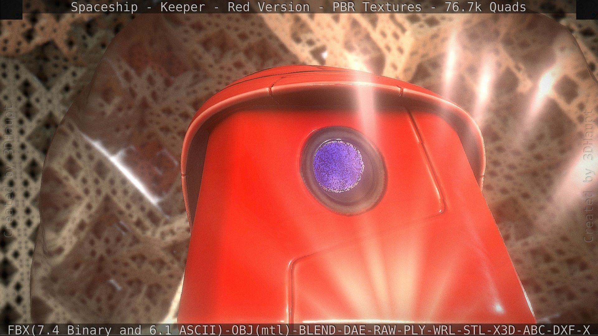 Spaceship - Keeper - Red Version 3D model_113