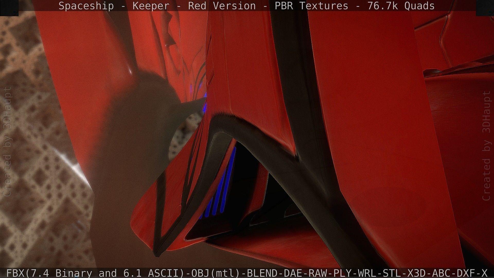 Spaceship - Keeper - Red Version 3D model_90