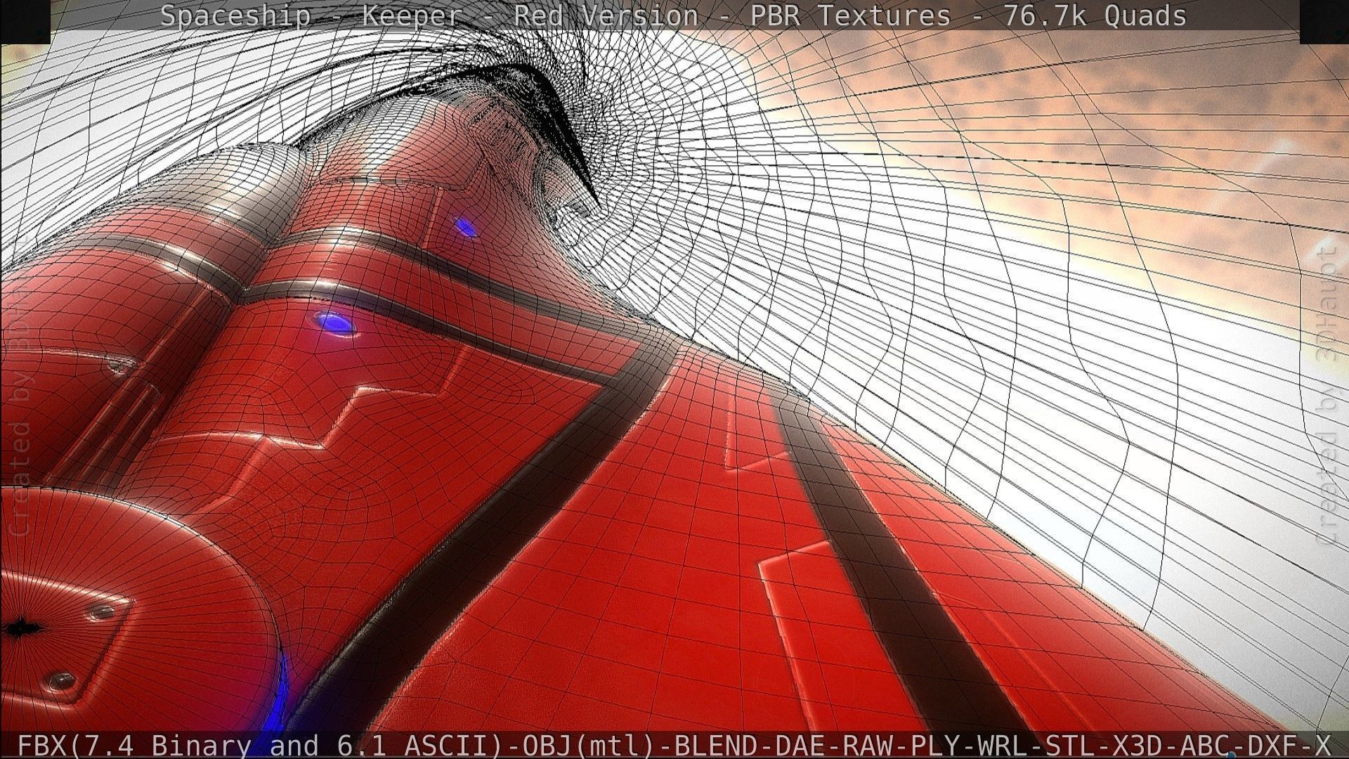 Spaceship - Keeper - Red Version 3D model_138