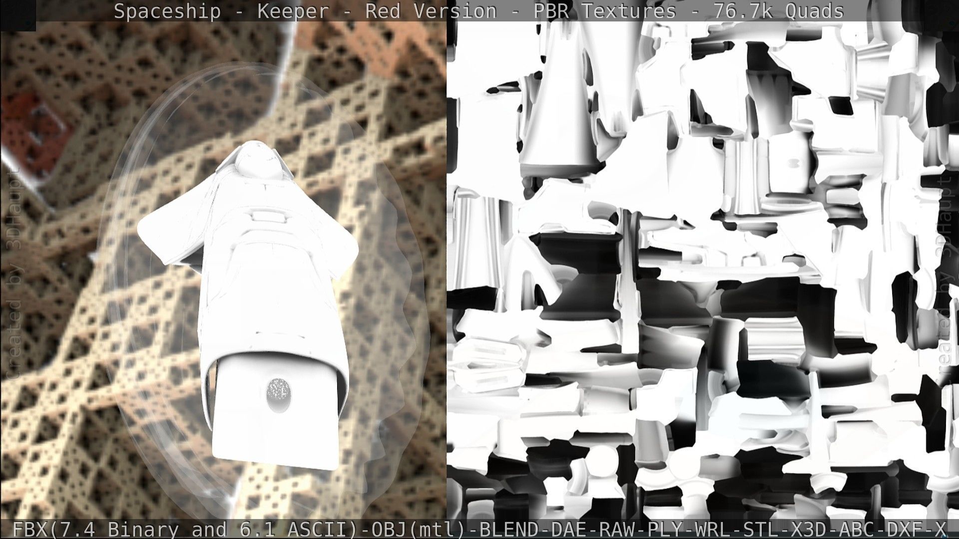 Spaceship - Keeper - Red Version 3D model_212