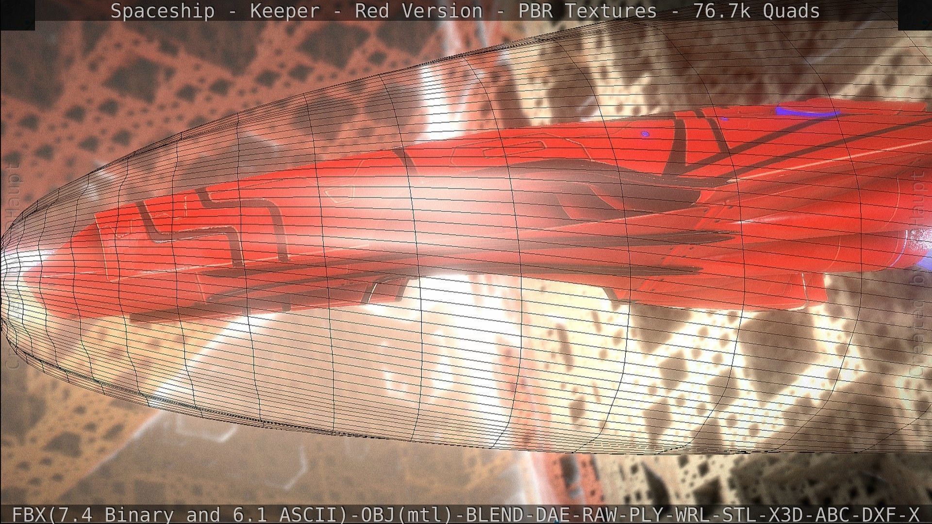 Spaceship - Keeper - Red Version 3D model_129