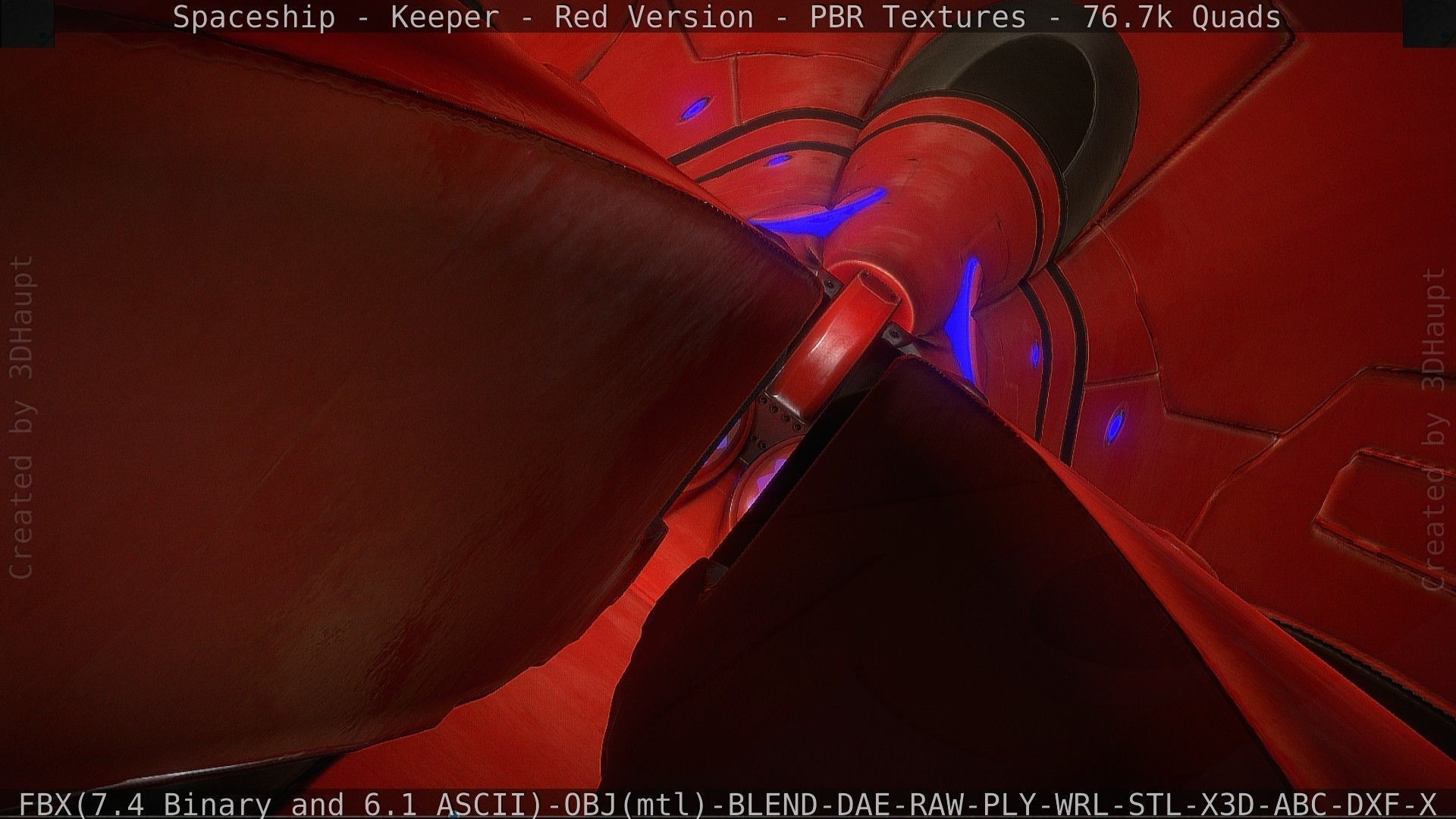 Spaceship - Keeper - Red Version 3D model_95