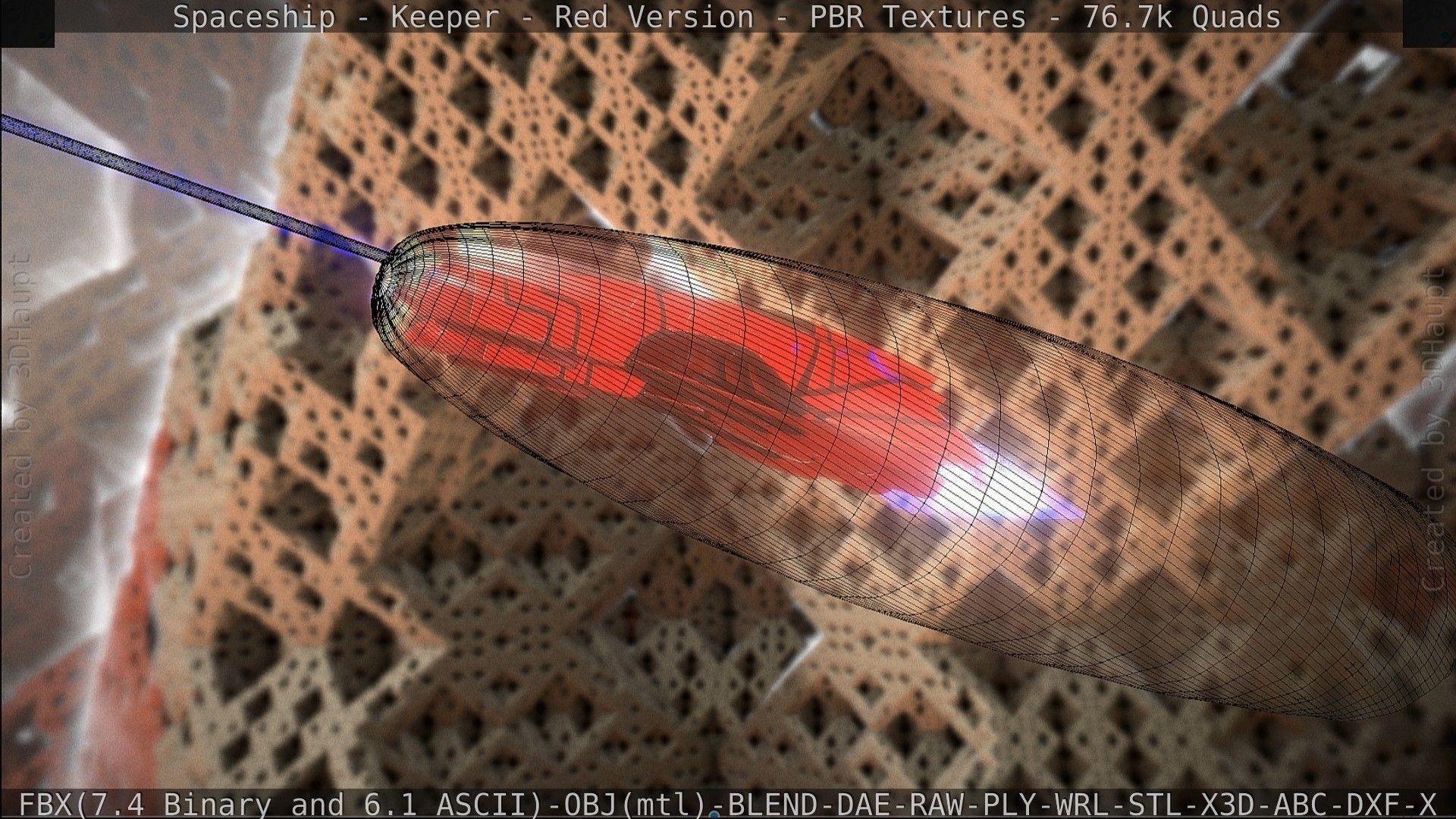 Spaceship - Keeper - Red Version 3D model_152