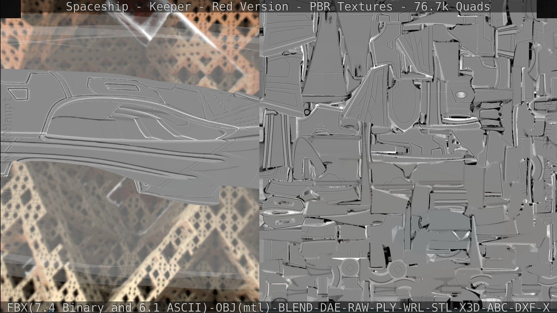 Spaceship - Keeper - Red Version 3D model_223