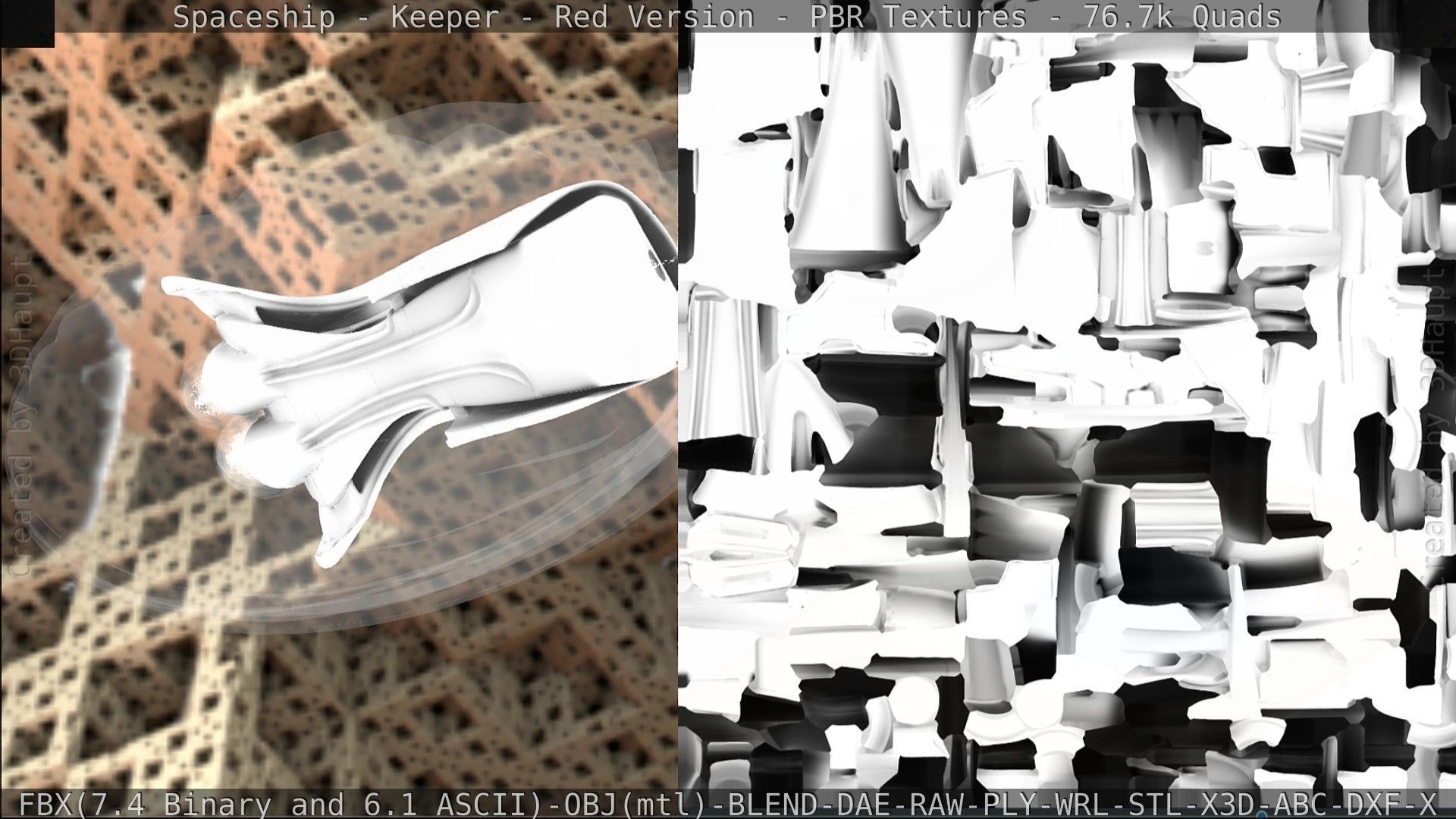 Spaceship - Keeper - Red Version 3D model_209