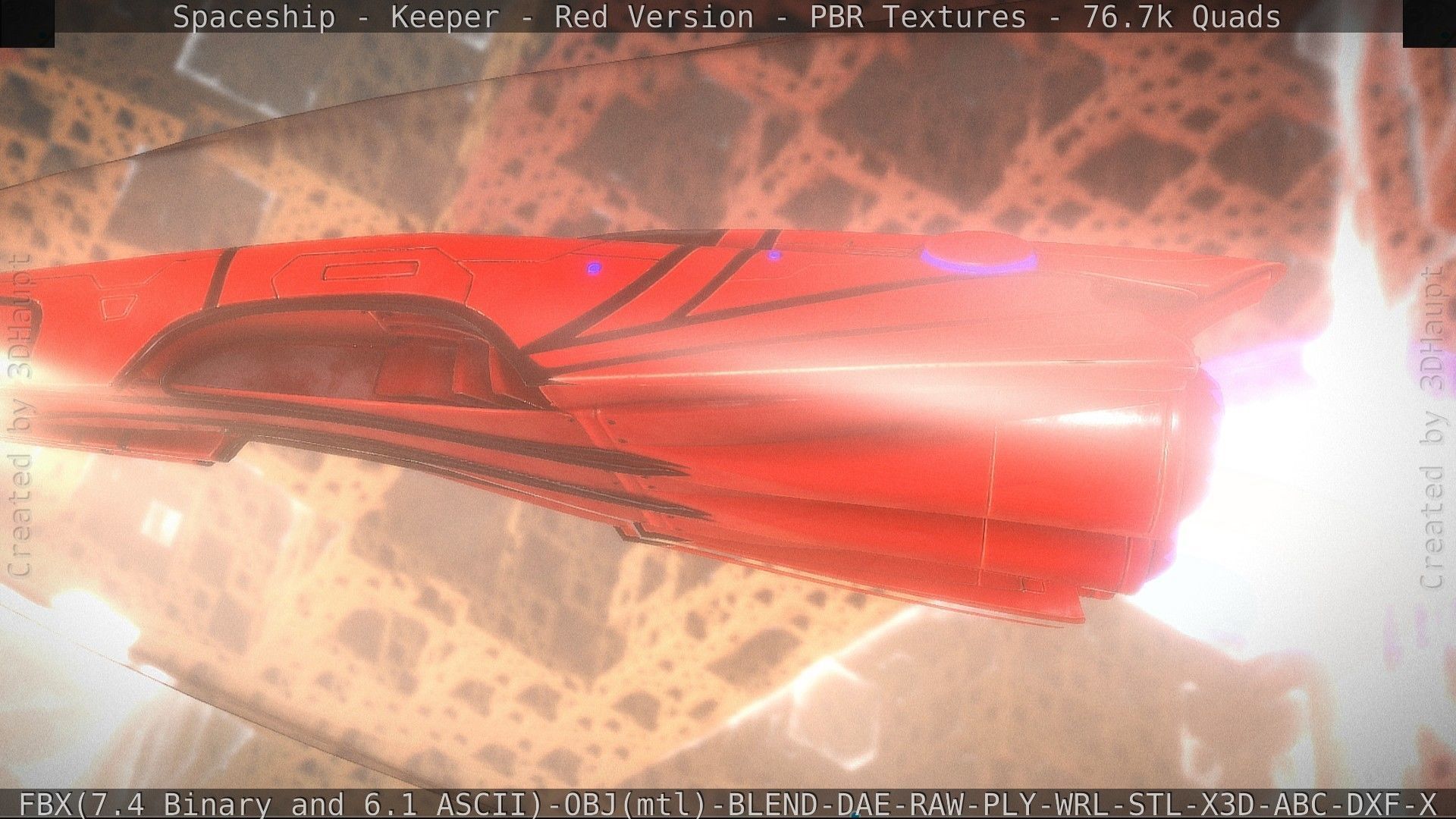 Spaceship - Keeper - Red Version 3D model_105