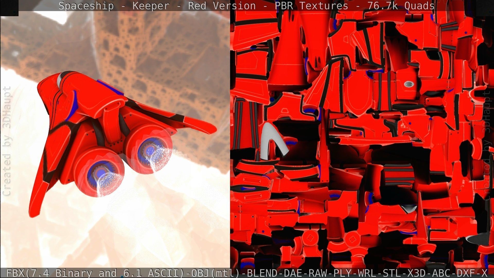 Spaceship - Keeper - Red Version 3D model_275