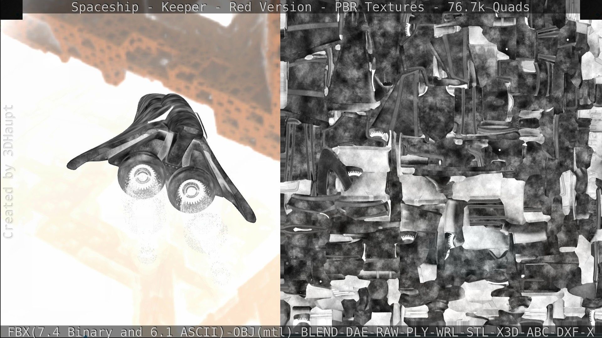 Spaceship - Keeper - Red Version 3D model_243