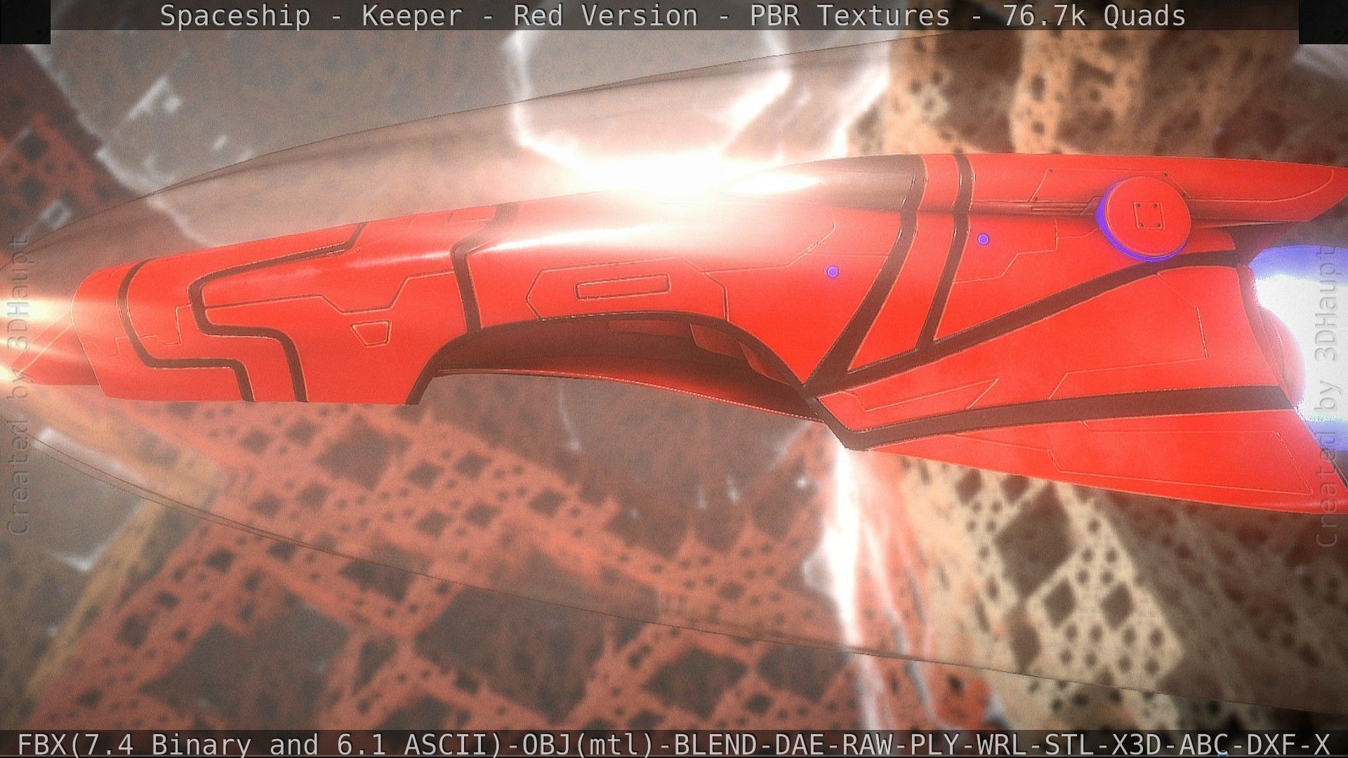 Spaceship - Keeper - Red Version 3D model_25