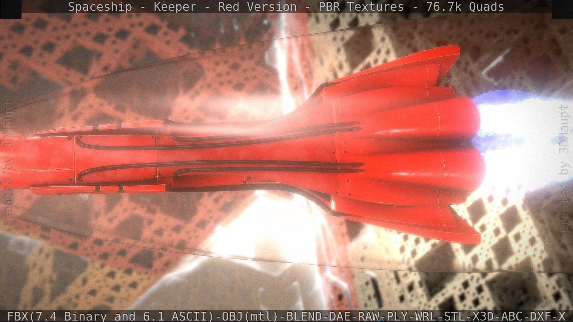 Spaceship - Keeper - Red Version 3D model_104