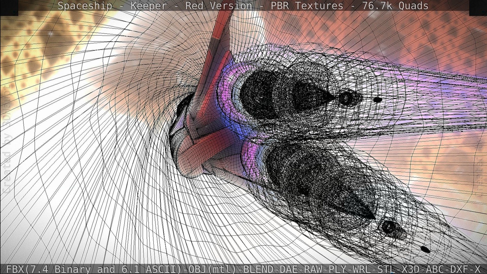 Spaceship - Keeper - Red Version 3D model_160