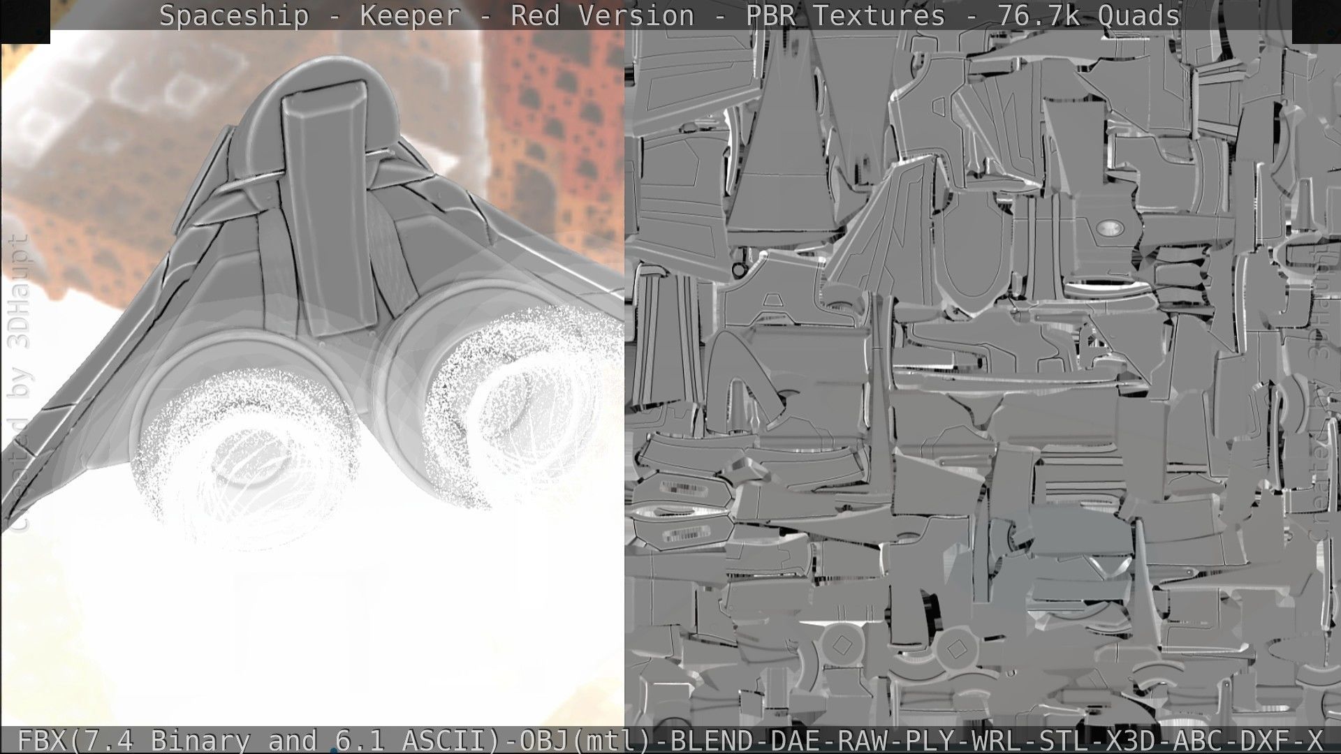 Spaceship - Keeper - Red Version 3D model_219