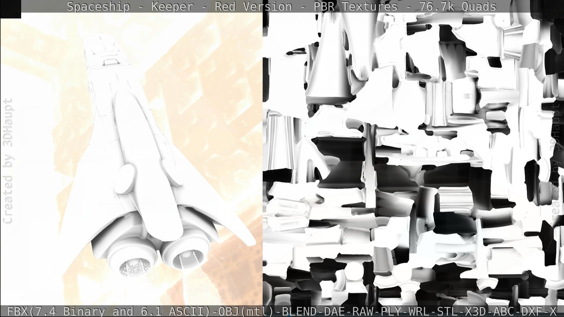 Spaceship - Keeper - Red Version 3D model_200