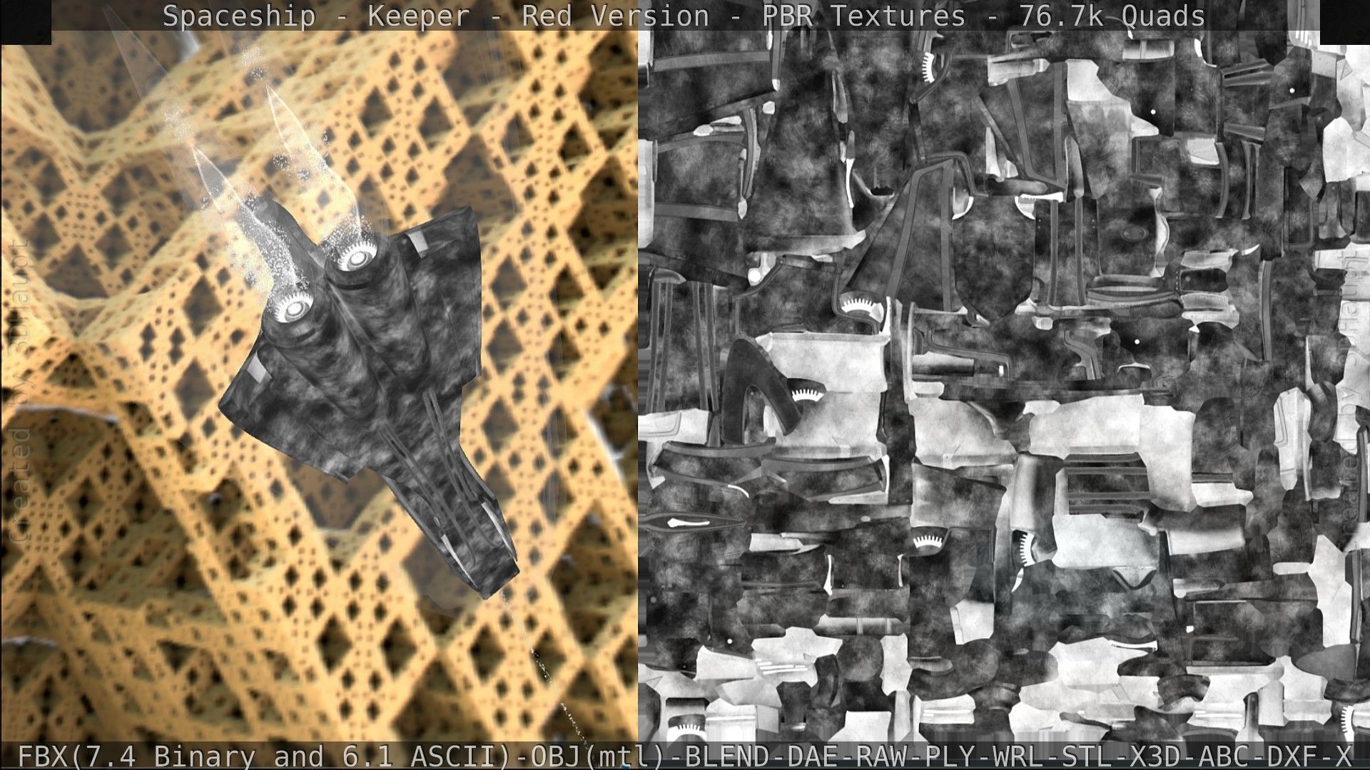 Spaceship - Keeper - Red Version 3D model_249