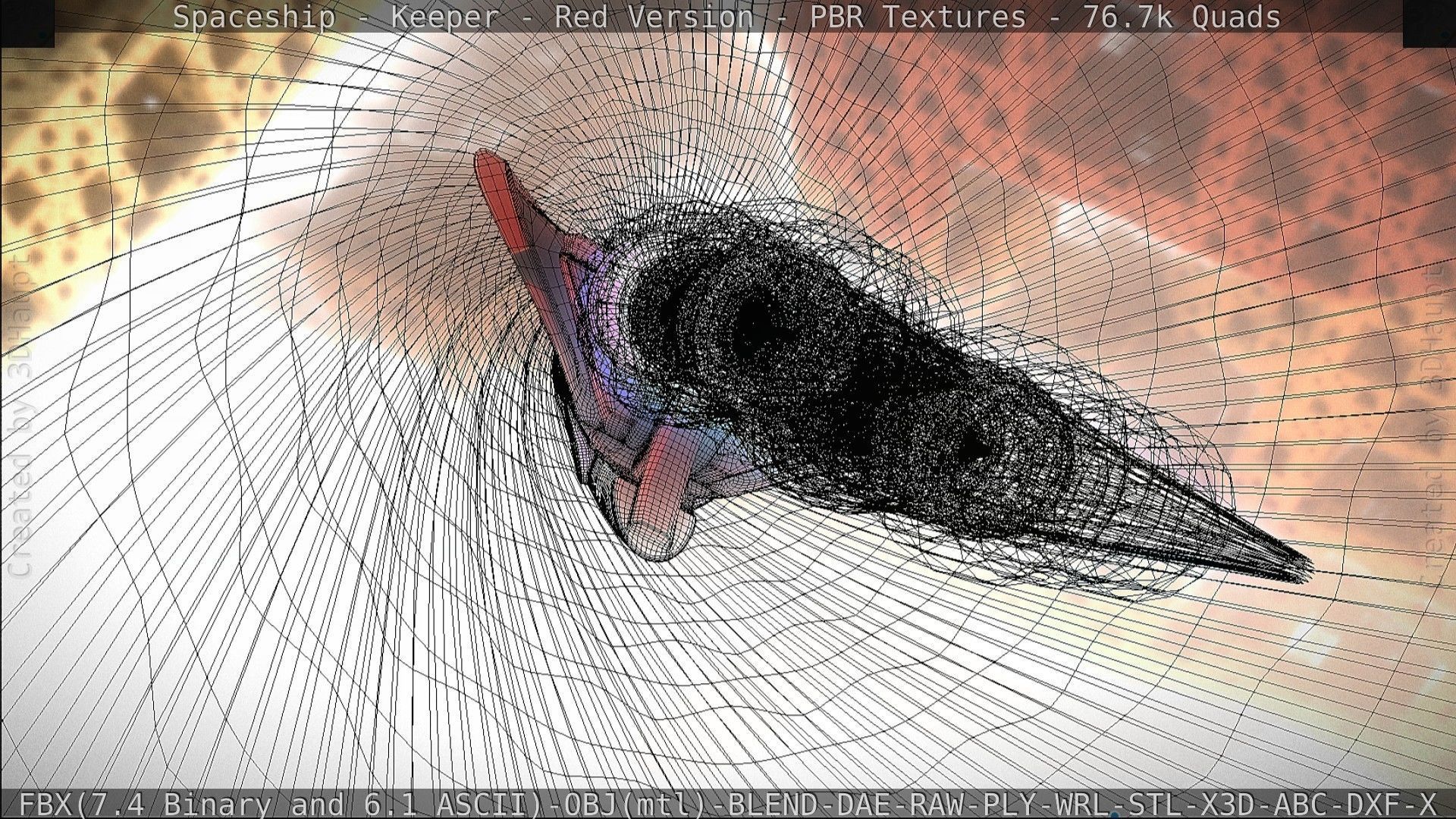 Spaceship - Keeper - Red Version 3D model_159