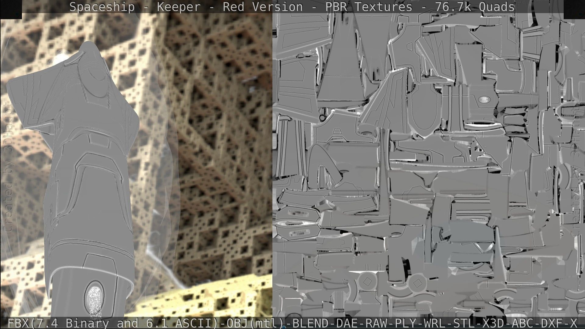 Spaceship - Keeper - Red Version 3D model_236