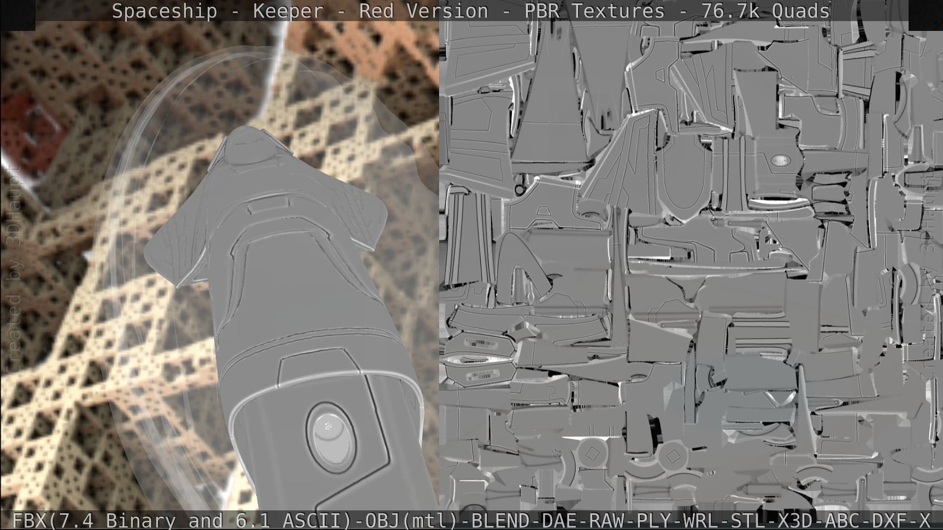 Spaceship - Keeper - Red Version 3D model_214