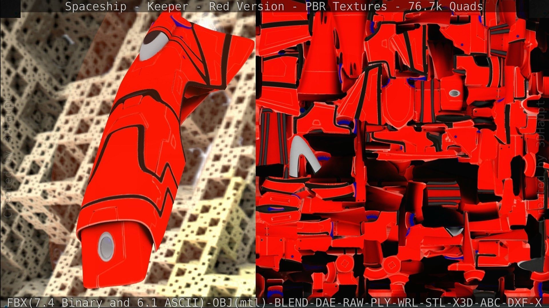 Spaceship - Keeper - Red Version 3D model_268