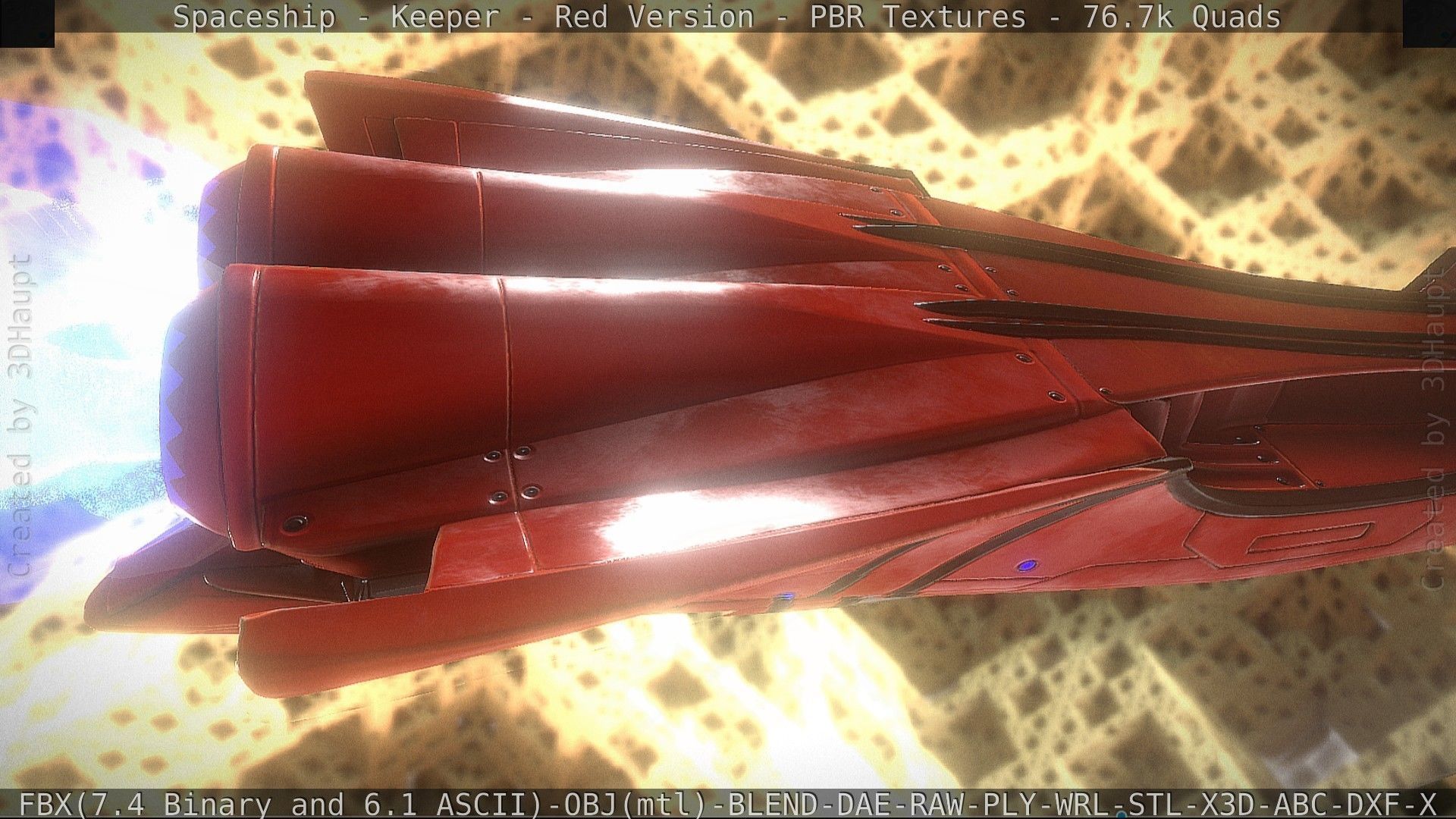 Spaceship - Keeper - Red Version 3D model_78