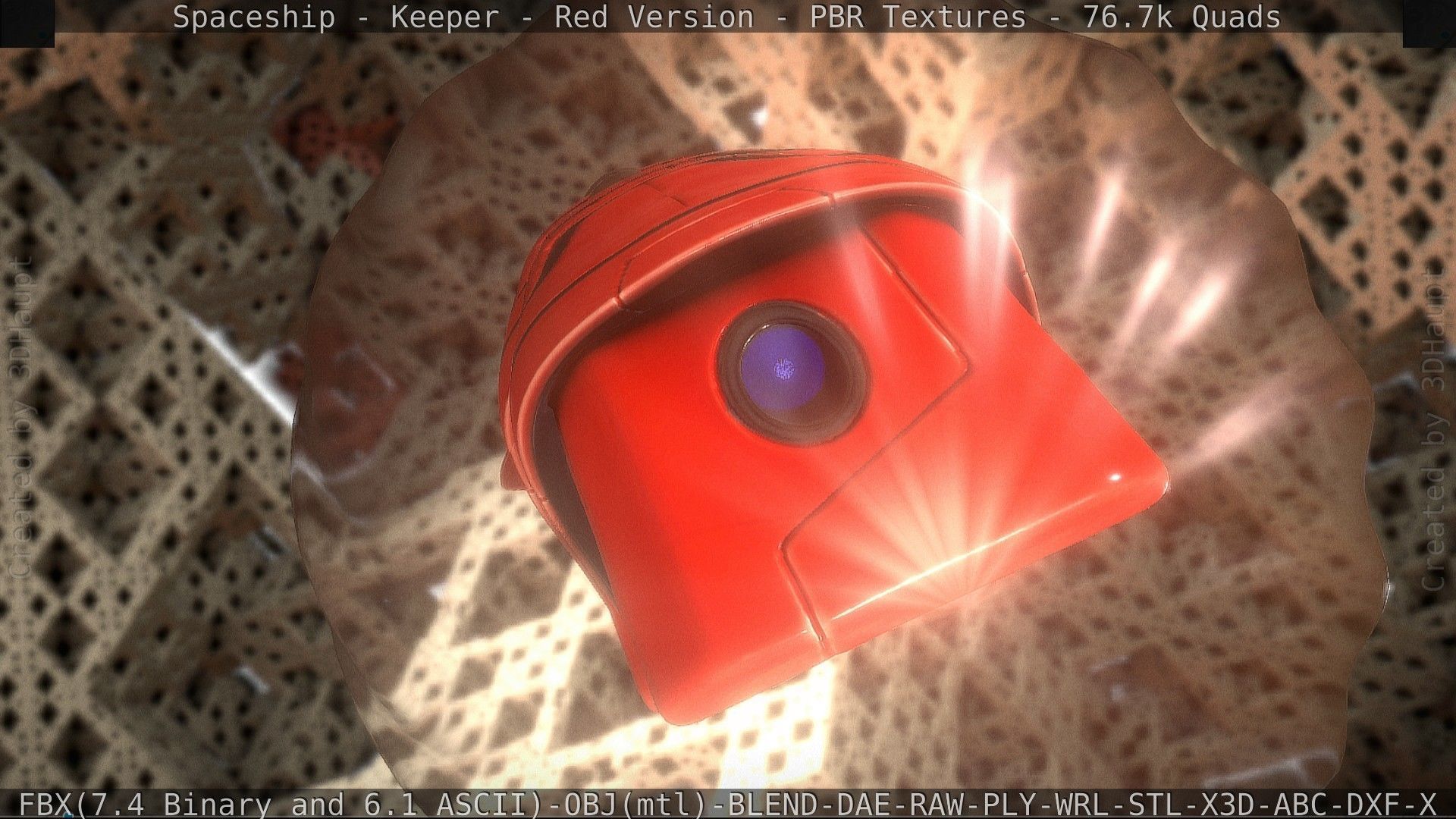 Spaceship - Keeper - Red Version 3D model_115