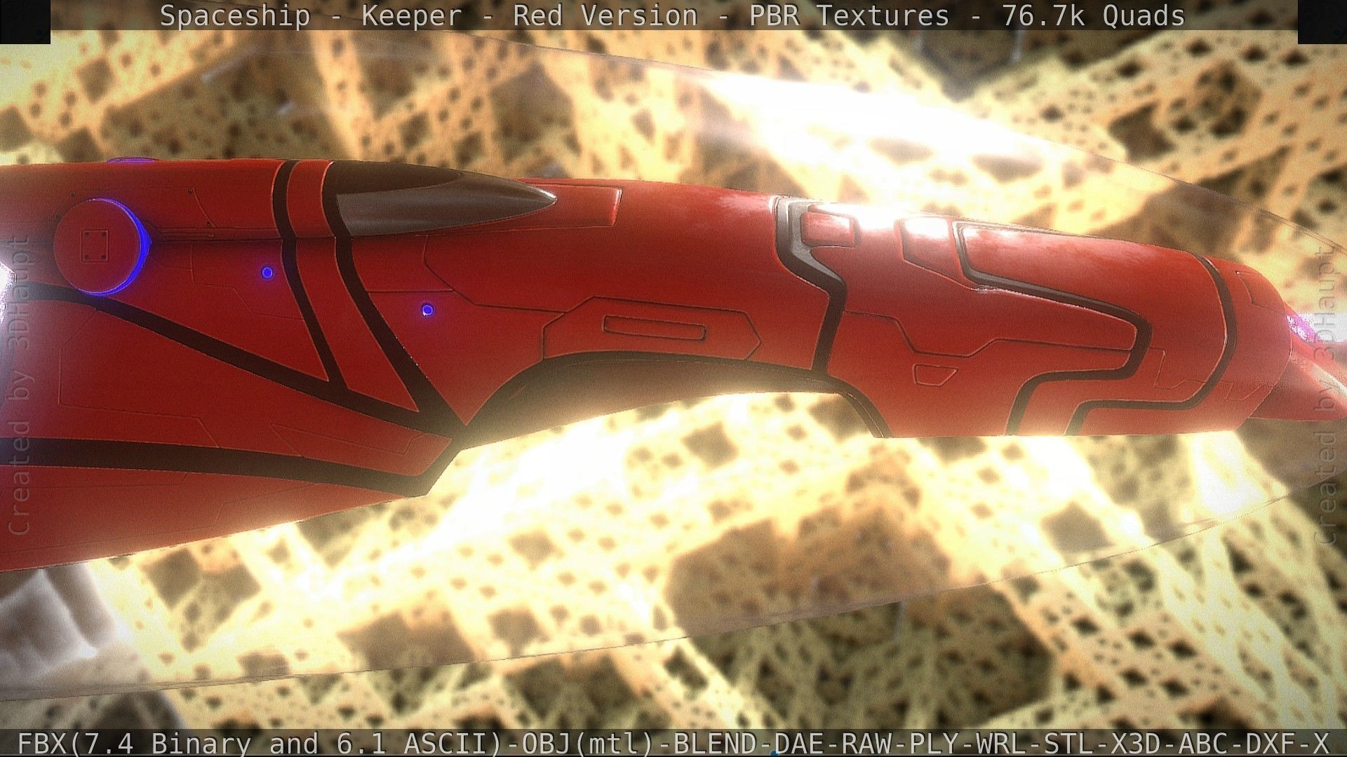 Spaceship - Keeper - Red Version 3D model_73