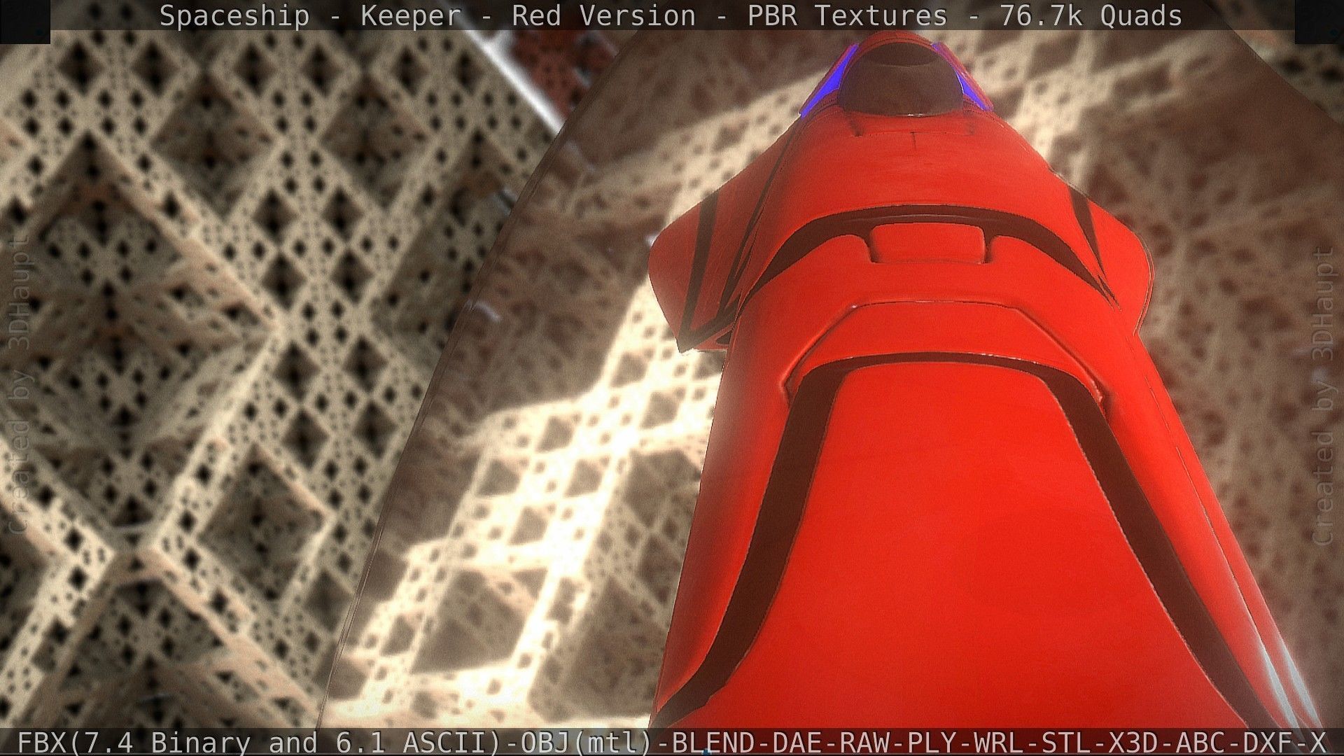 Spaceship - Keeper - Red Version 3D model_45