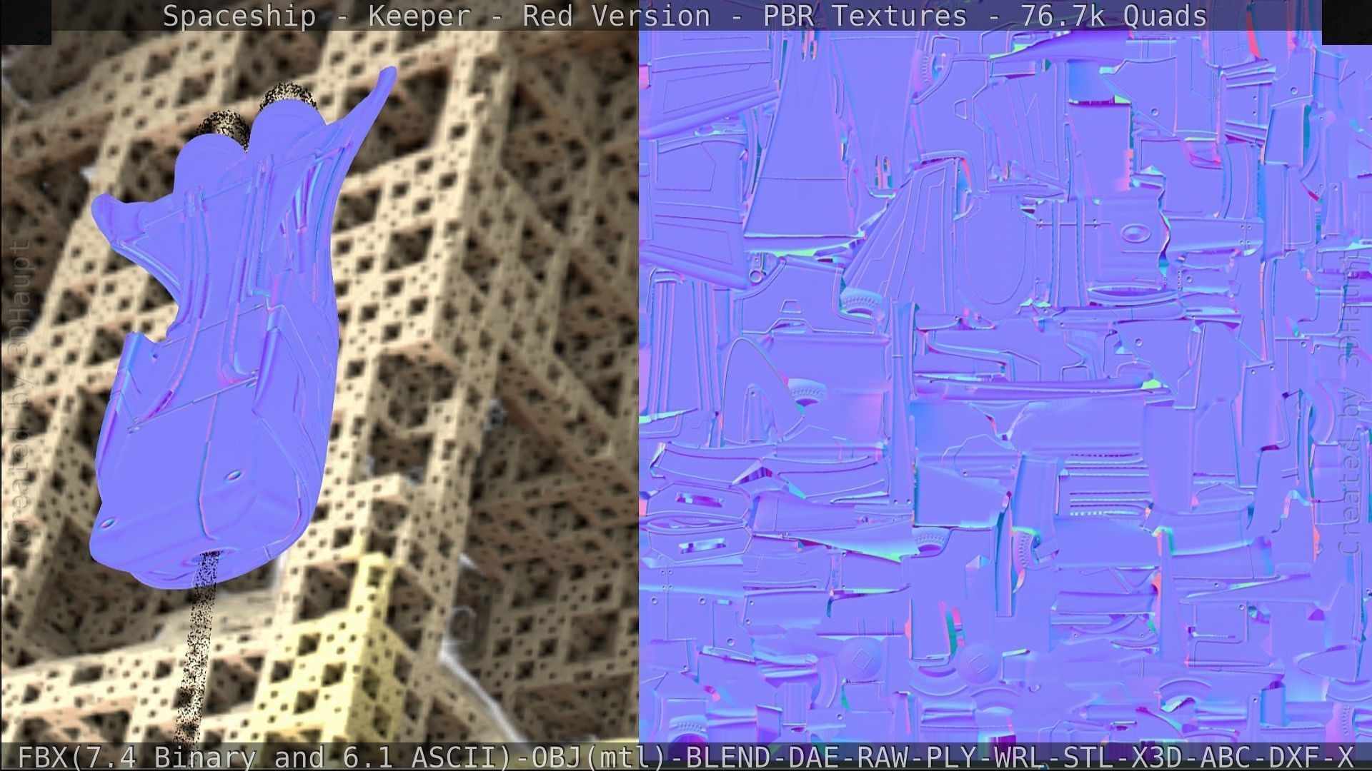 Spaceship - Keeper - Red Version 3D model_228