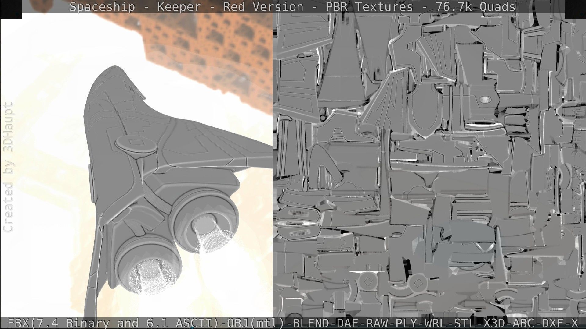 Spaceship - Keeper - Red Version 3D model_221