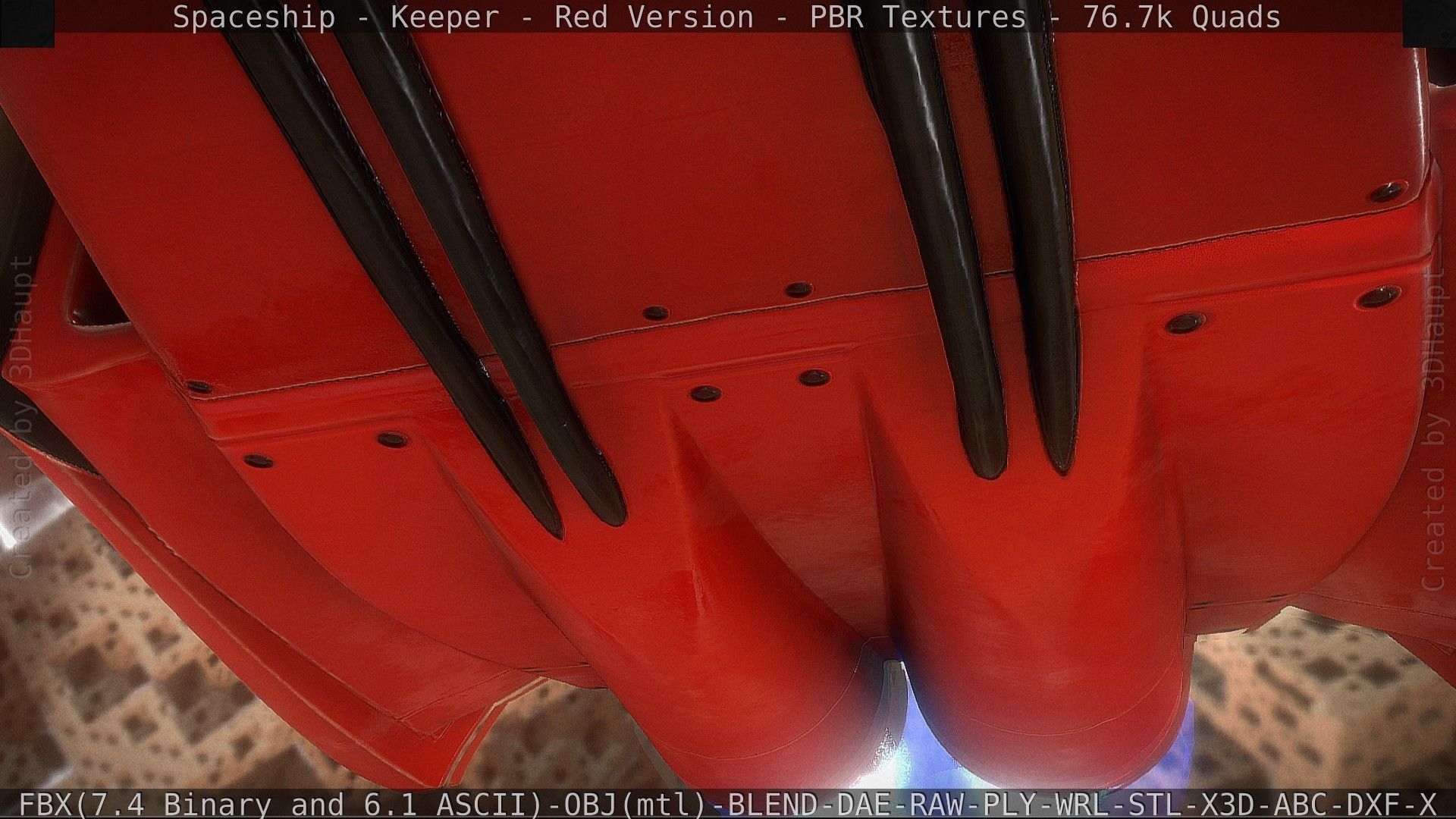 Spaceship - Keeper - Red Version 3D model_110