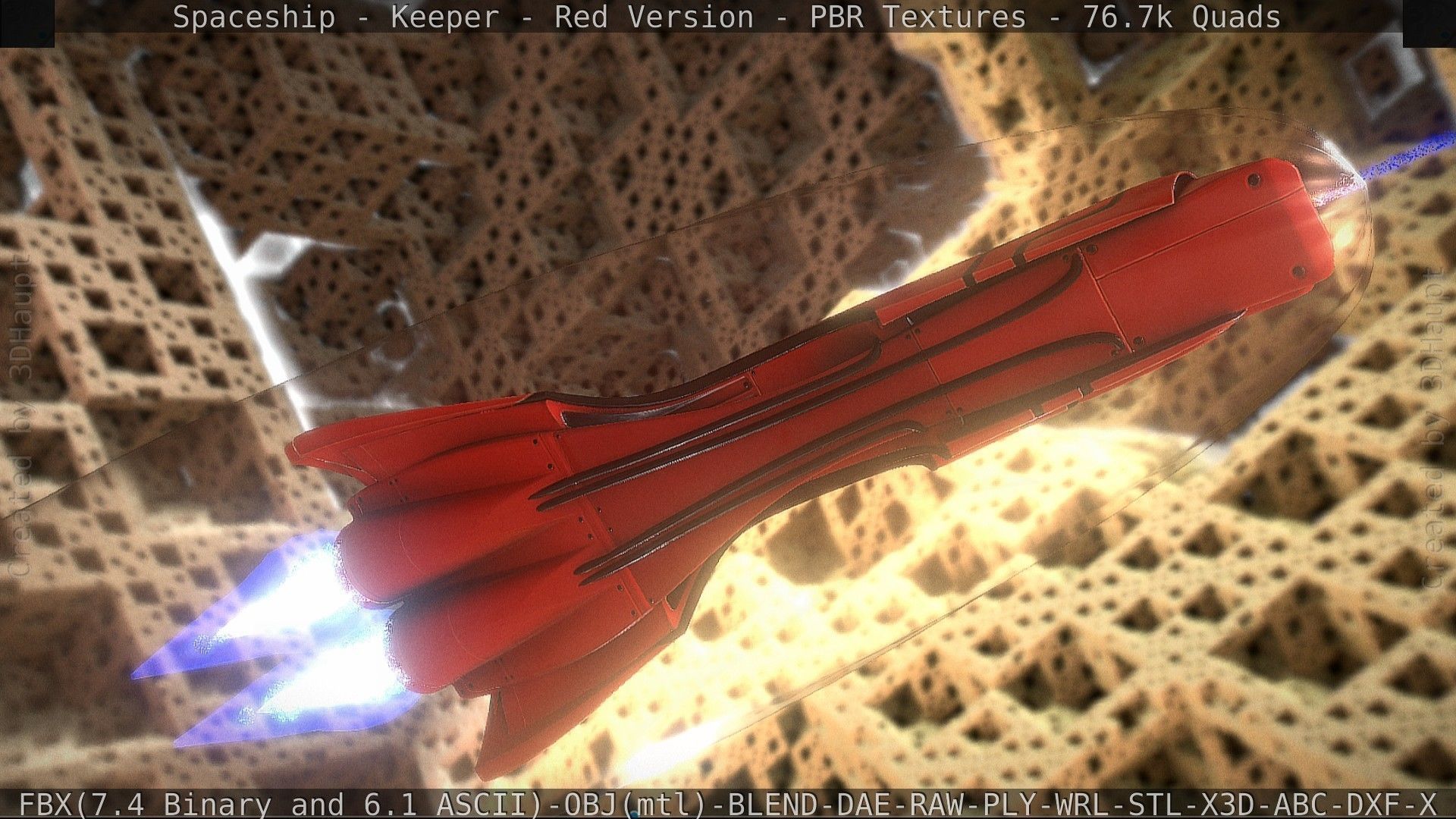 Spaceship - Keeper - Red Version 3D model_83