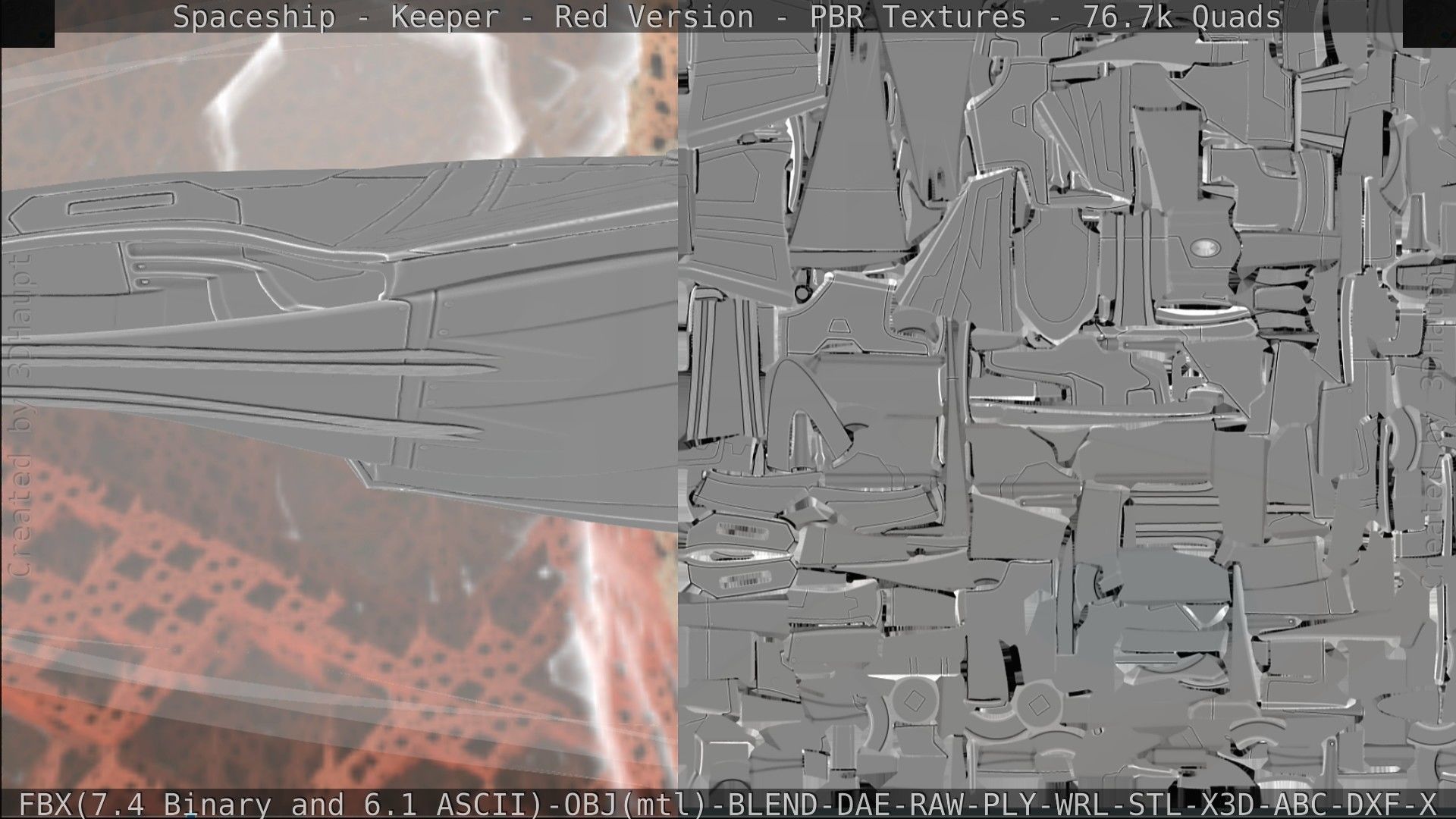 Spaceship - Keeper - Red Version 3D model_216