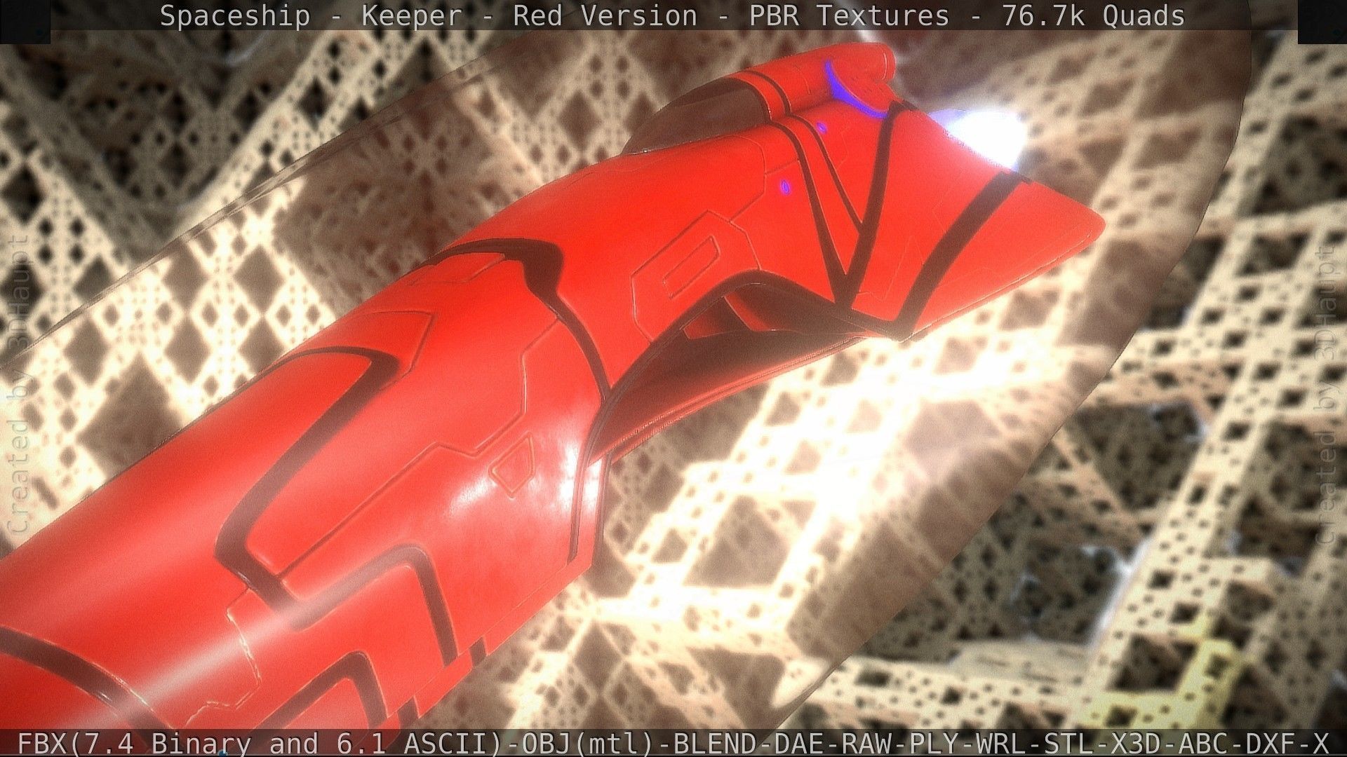 Spaceship - Keeper - Red Version 3D model_119