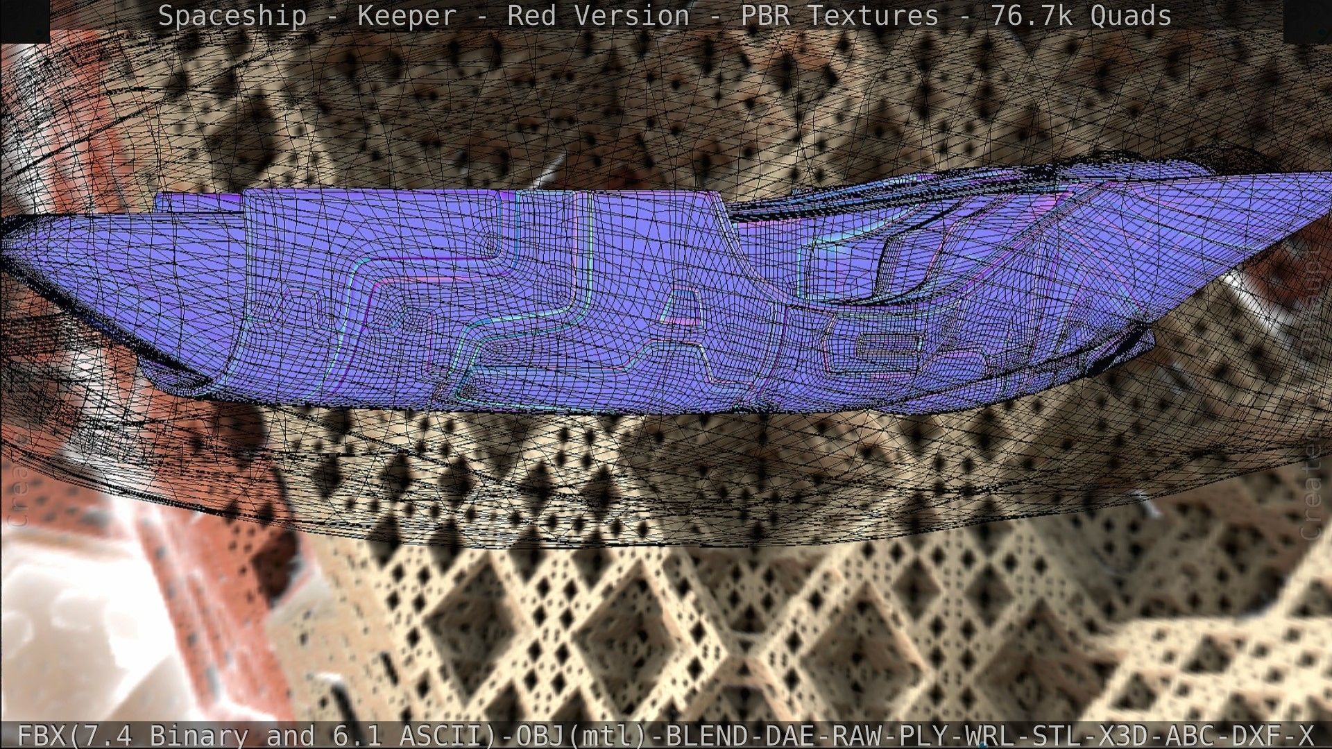 Spaceship - Keeper - Red Version 3D model_180