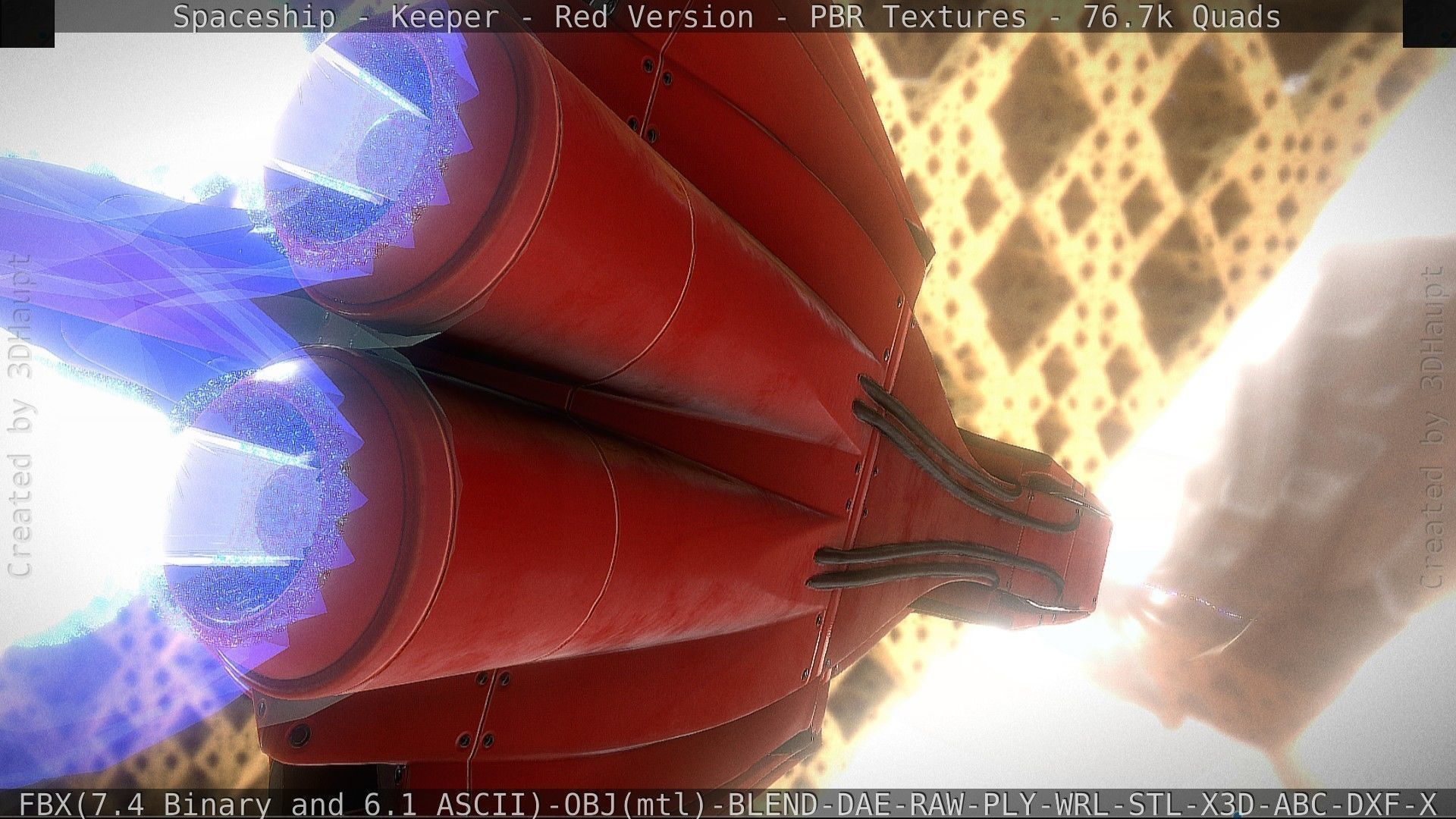 Spaceship - Keeper - Red Version 3D model_80