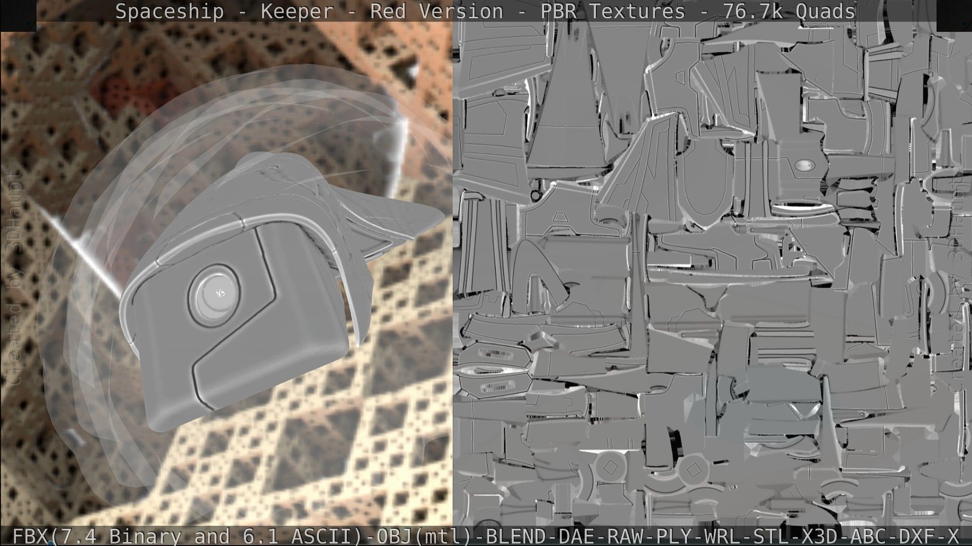 Spaceship - Keeper - Red Version 3D model_281