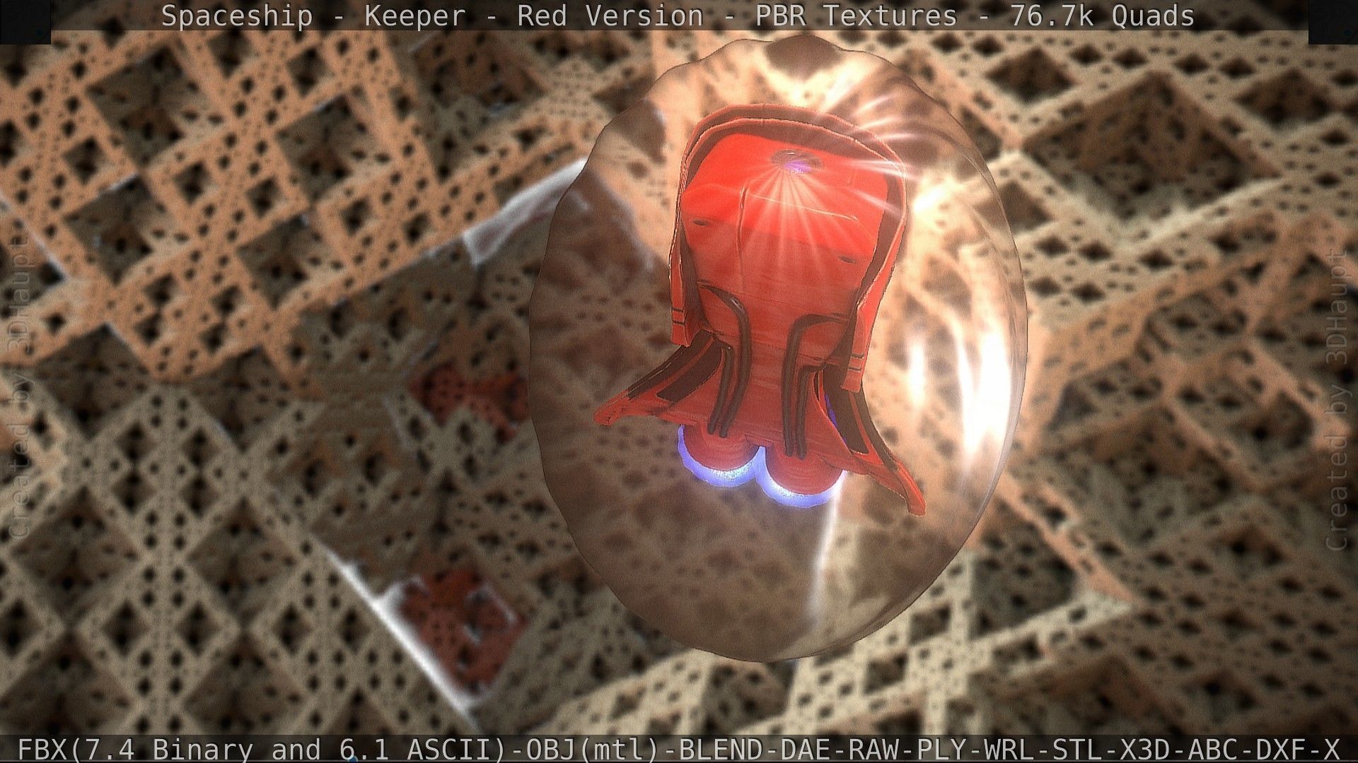 Spaceship - Keeper - Red Version 3D model_66