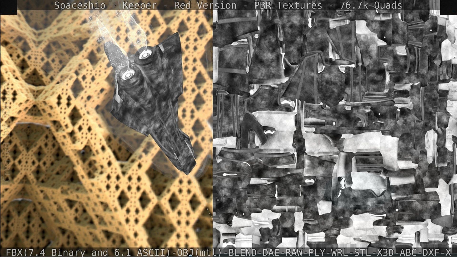 Spaceship - Keeper - Red Version 3D model_250