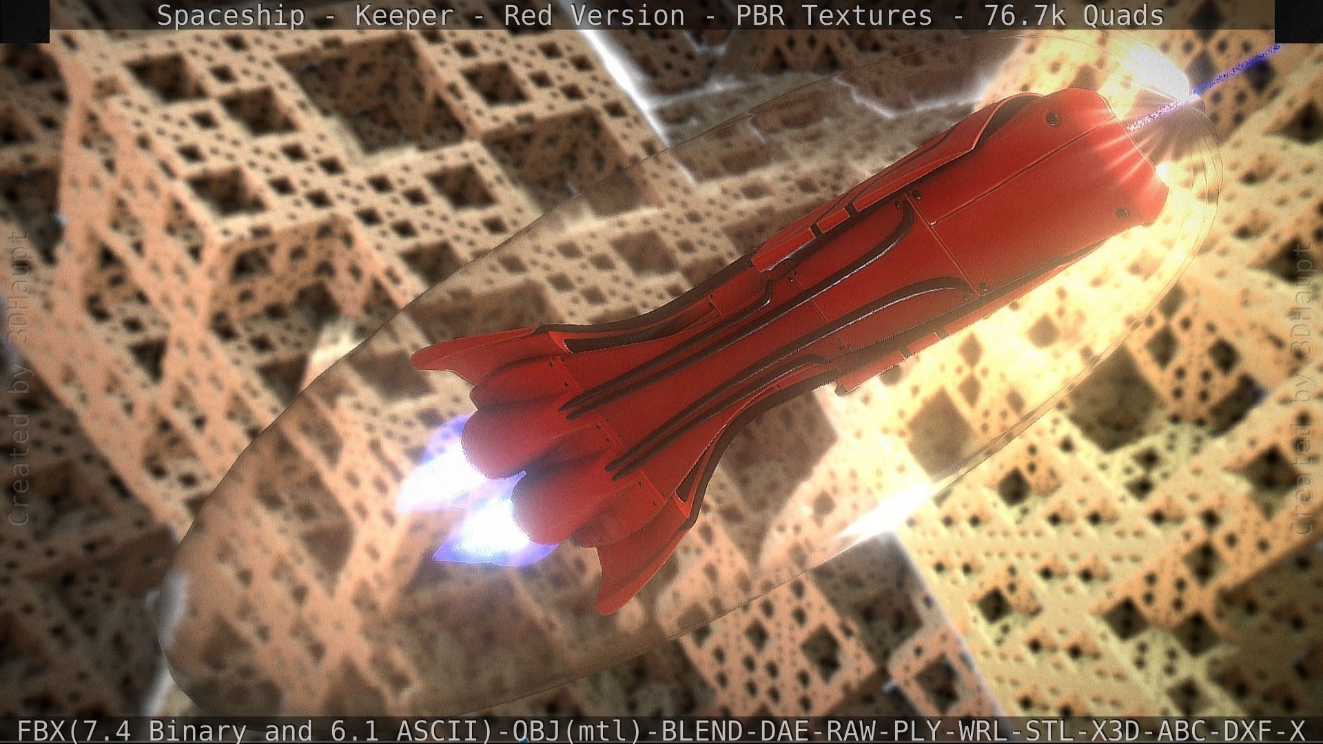 Spaceship - Keeper - Red Version 3D model_51