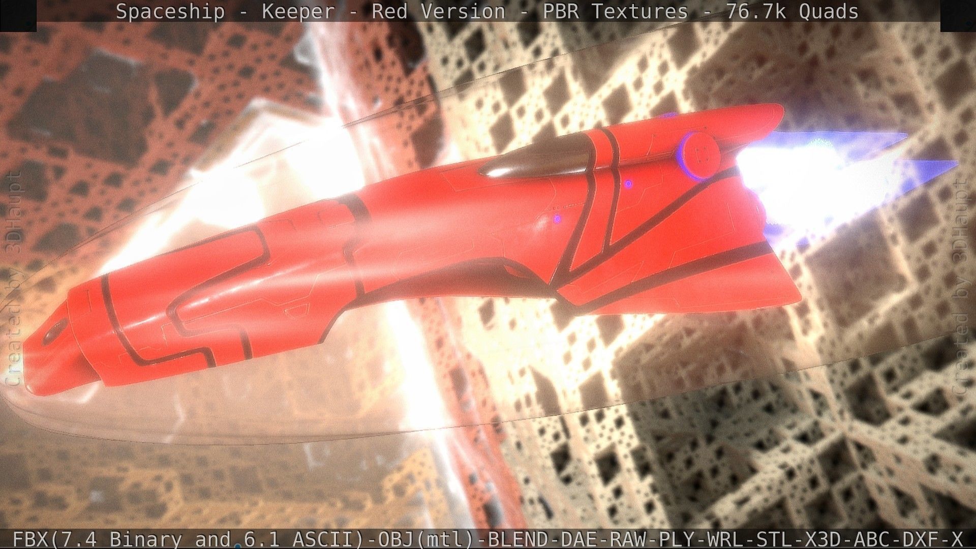 Spaceship - Keeper - Red Version 3D model_121