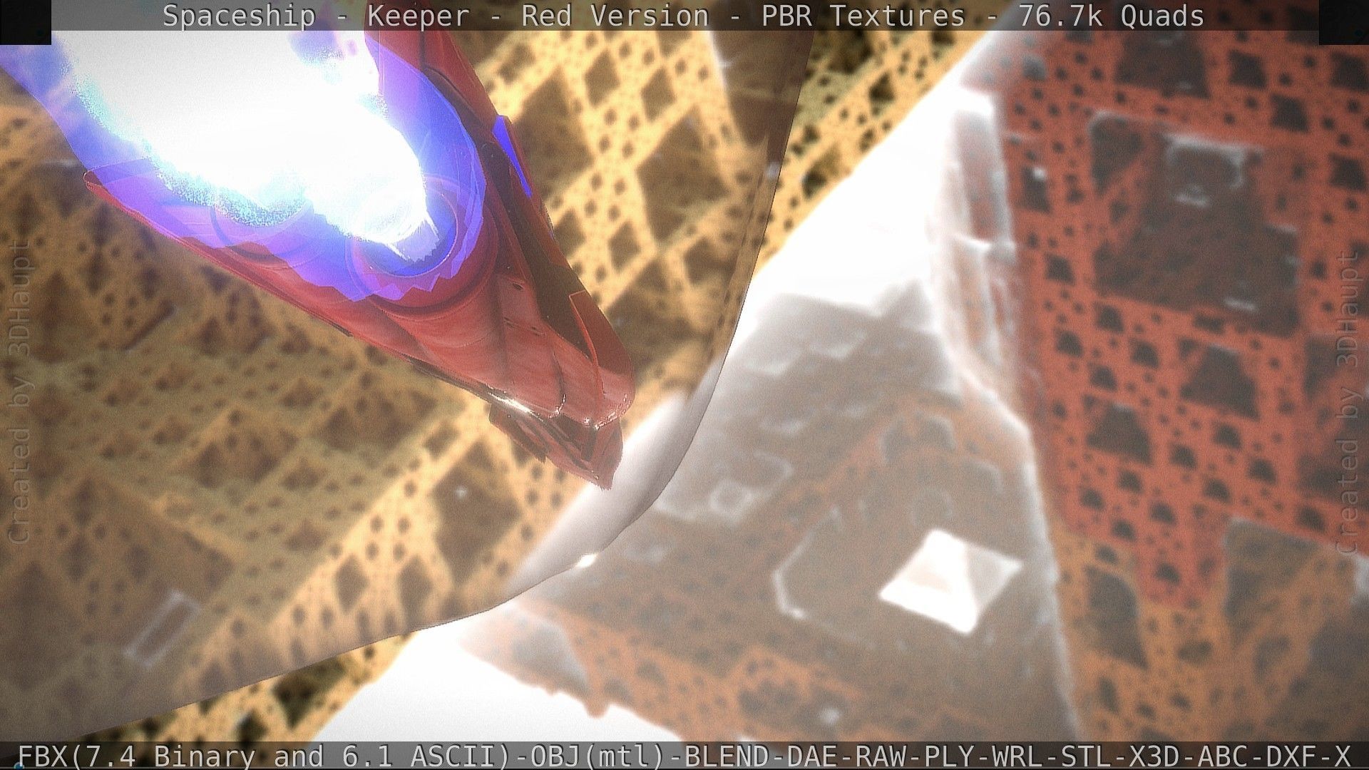 Spaceship - Keeper - Red Version 3D model_31