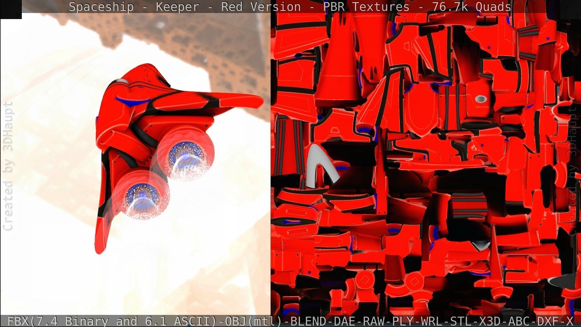 Spaceship - Keeper - Red Version 3D model_276