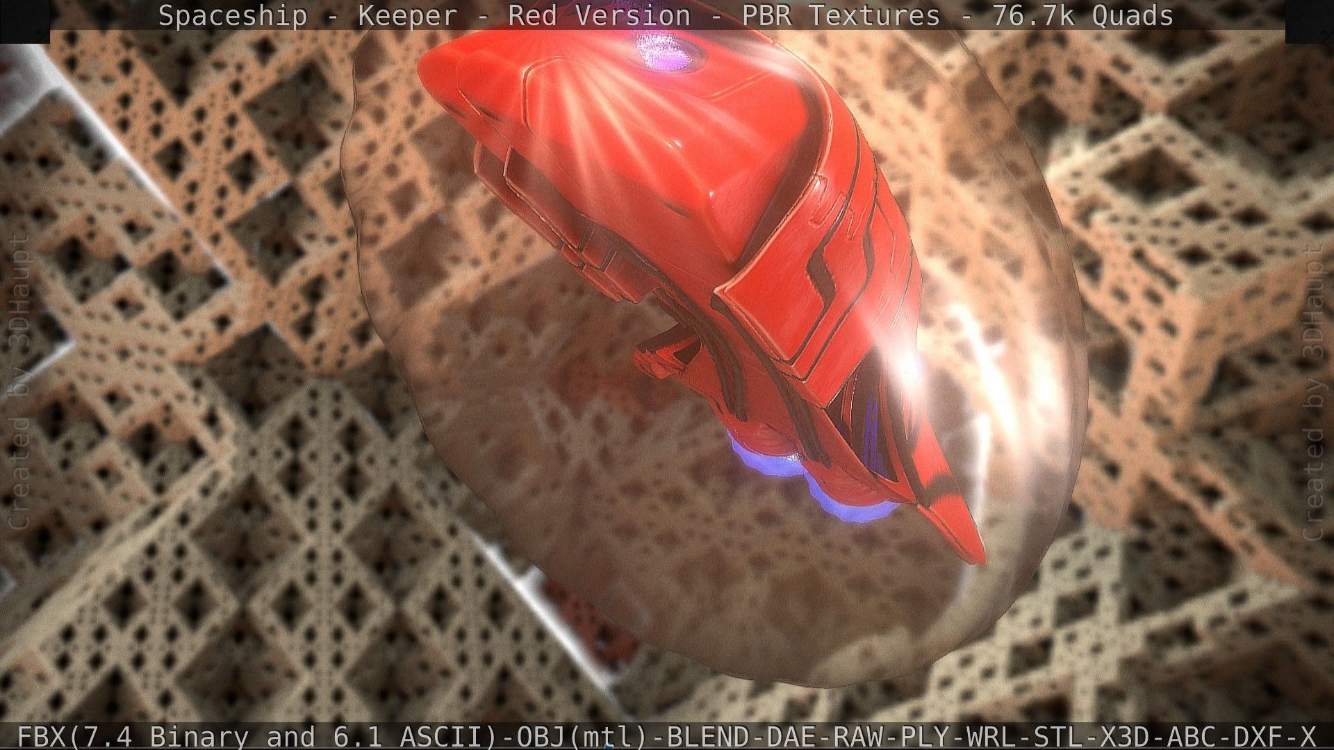 Spaceship - Keeper - Red Version 3D model_103