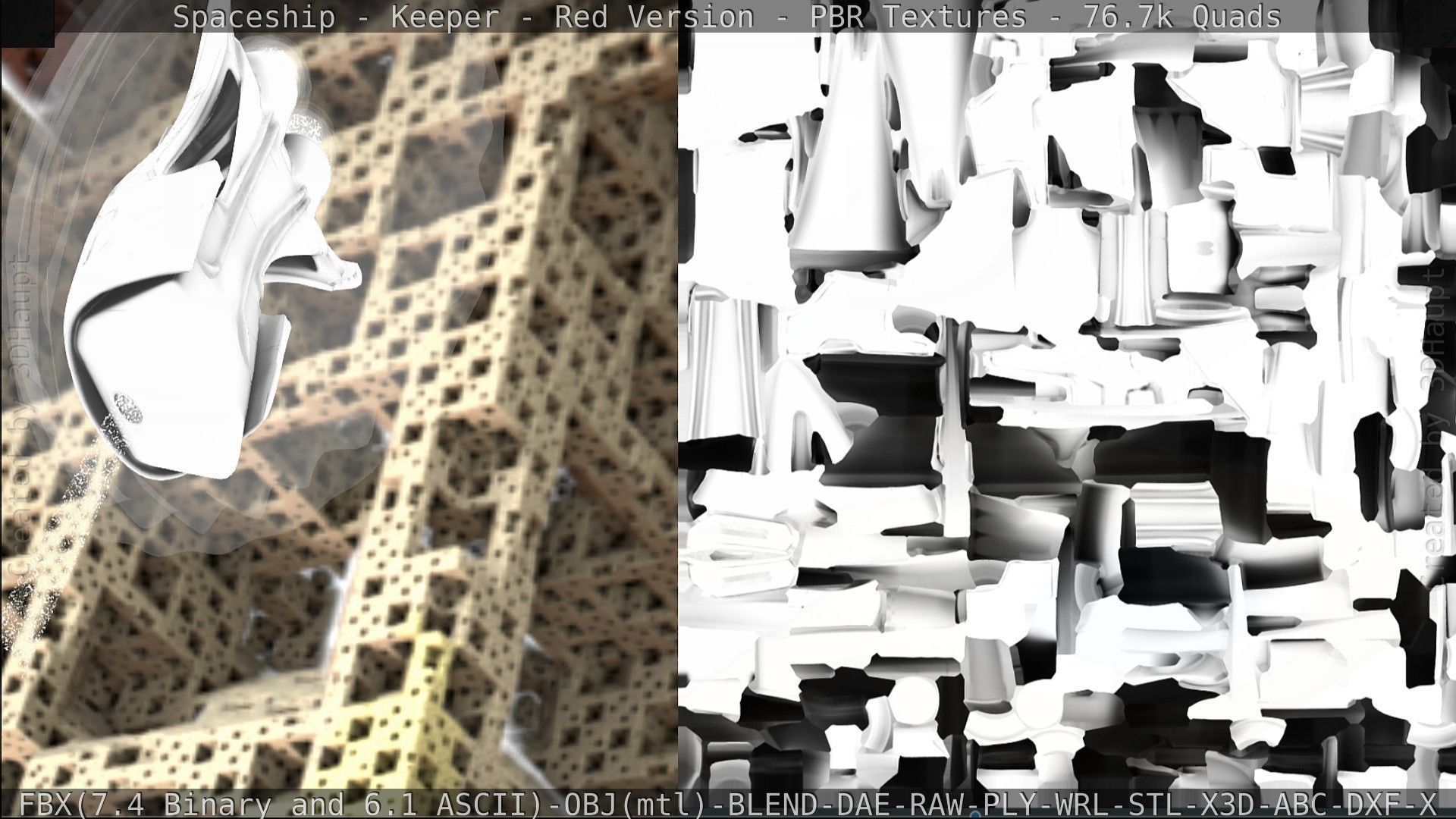 Spaceship - Keeper - Red Version 3D model_204