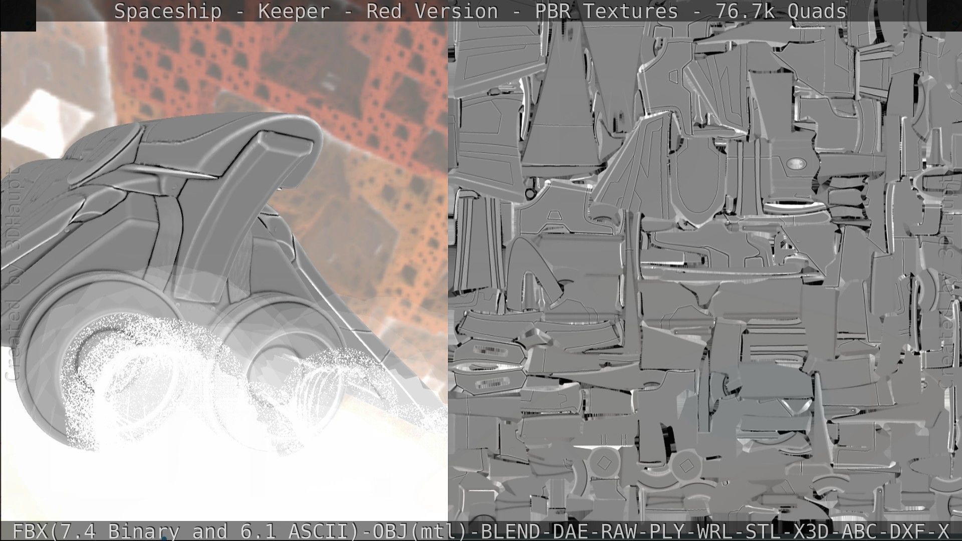 Spaceship - Keeper - Red Version 3D model_217