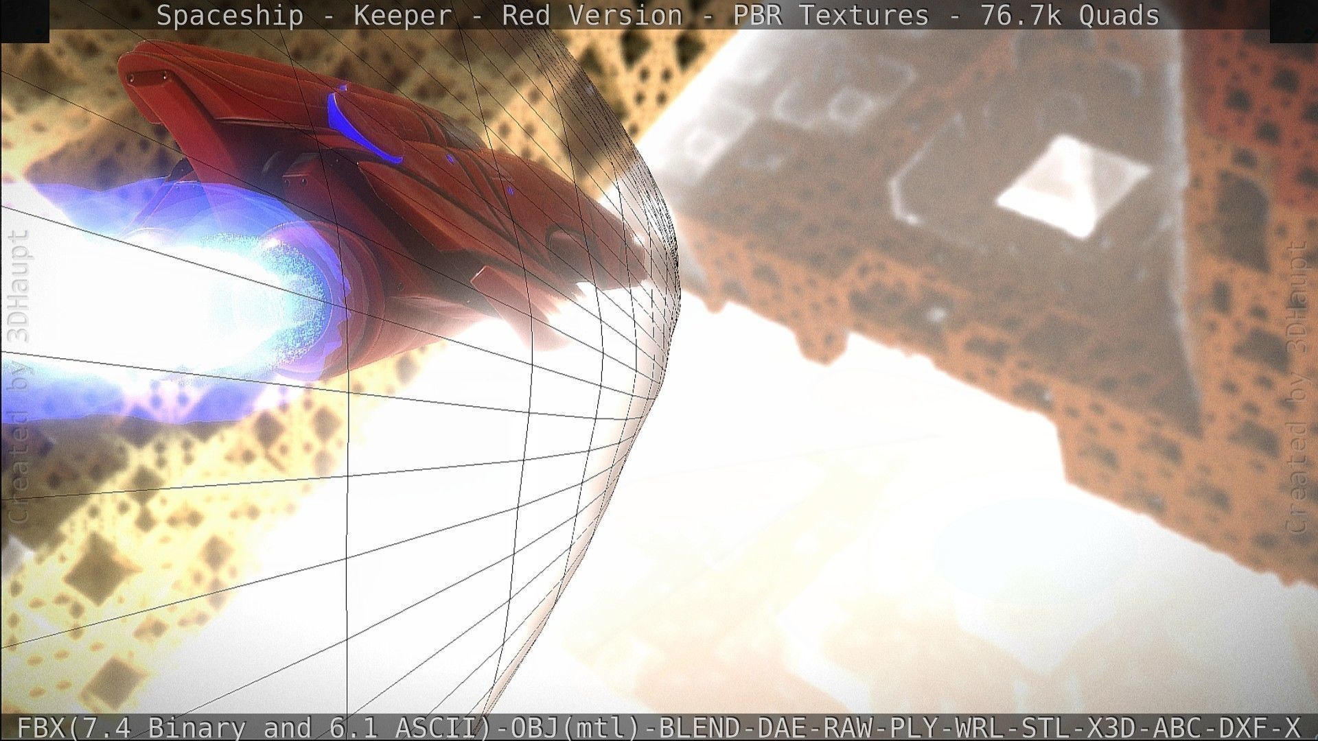 Spaceship - Keeper - Red Version 3D model_161