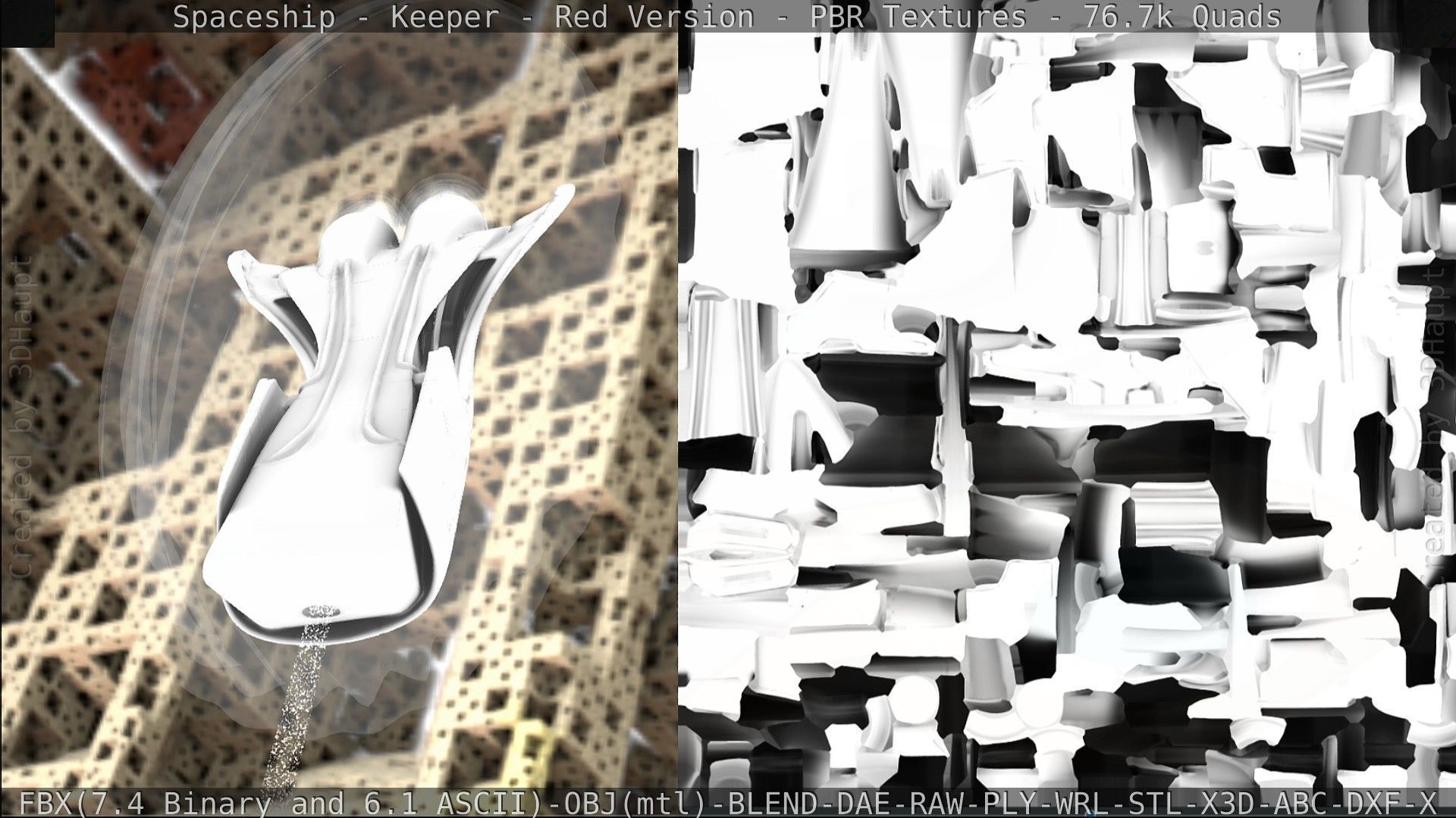 Spaceship - Keeper - Red Version 3D model_206